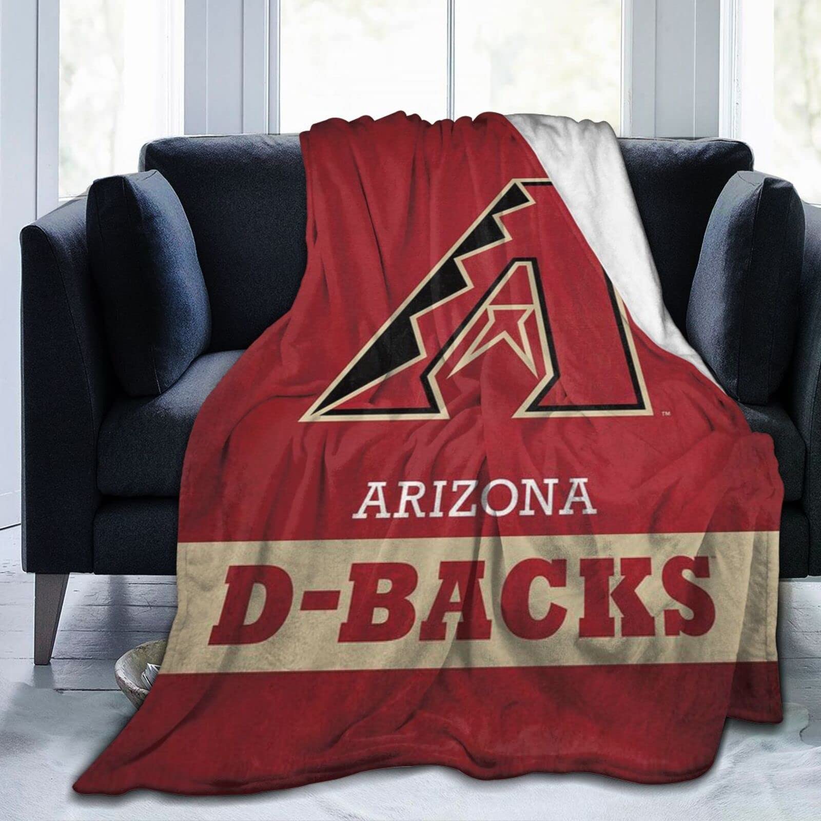 Arizona Diamondbacks Super Soft Fluffy Throw Blanket - Cozy Warm Blanket for Sofa, Chairs & Bed - 50x40 Inches - All Seasons Use - Perfect for Watching Games, Lounging & Gift Giving