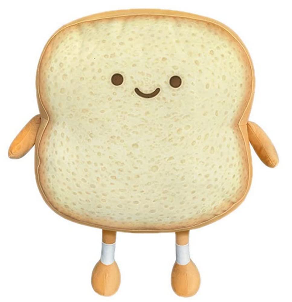 NatureMan Toast Bread Pillow - Funny Bread Shaped Plush Toy Pillow for Kids & Adults, Soft Cute Stuffed Sofa Pillow for Home Bedroom Decor (Golden) - Perfect for Lounging, Gift Giving, and Cozy Home Decor