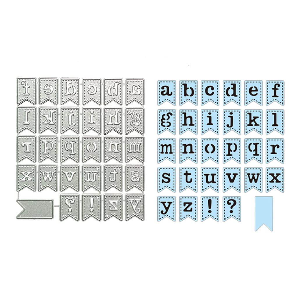 Alphabet Banner Pull Flag Template - Carbon Steel Cutting Dies for DIY Scrapbooking, Photo Albums, Embossing Paper Cards - Decorative Edges & Crafts Accessories - Perfect for Card Making, Invitations, and Home Decor Projects