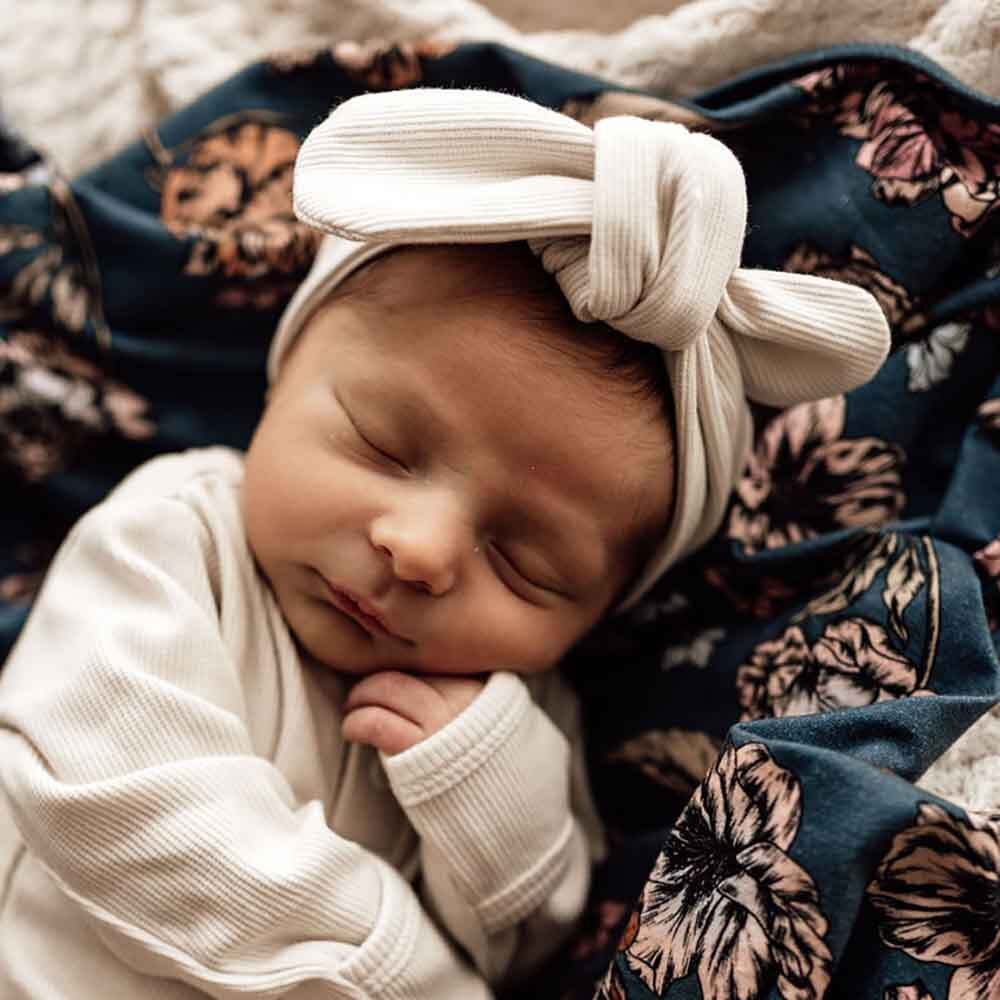 Snuggle Hunny Organic Ribbed Topknot Headband Halo - Soft Stretchy Hair Band for Women & Girls - Perfect for Yoga, Workouts, and Everyday Comfort