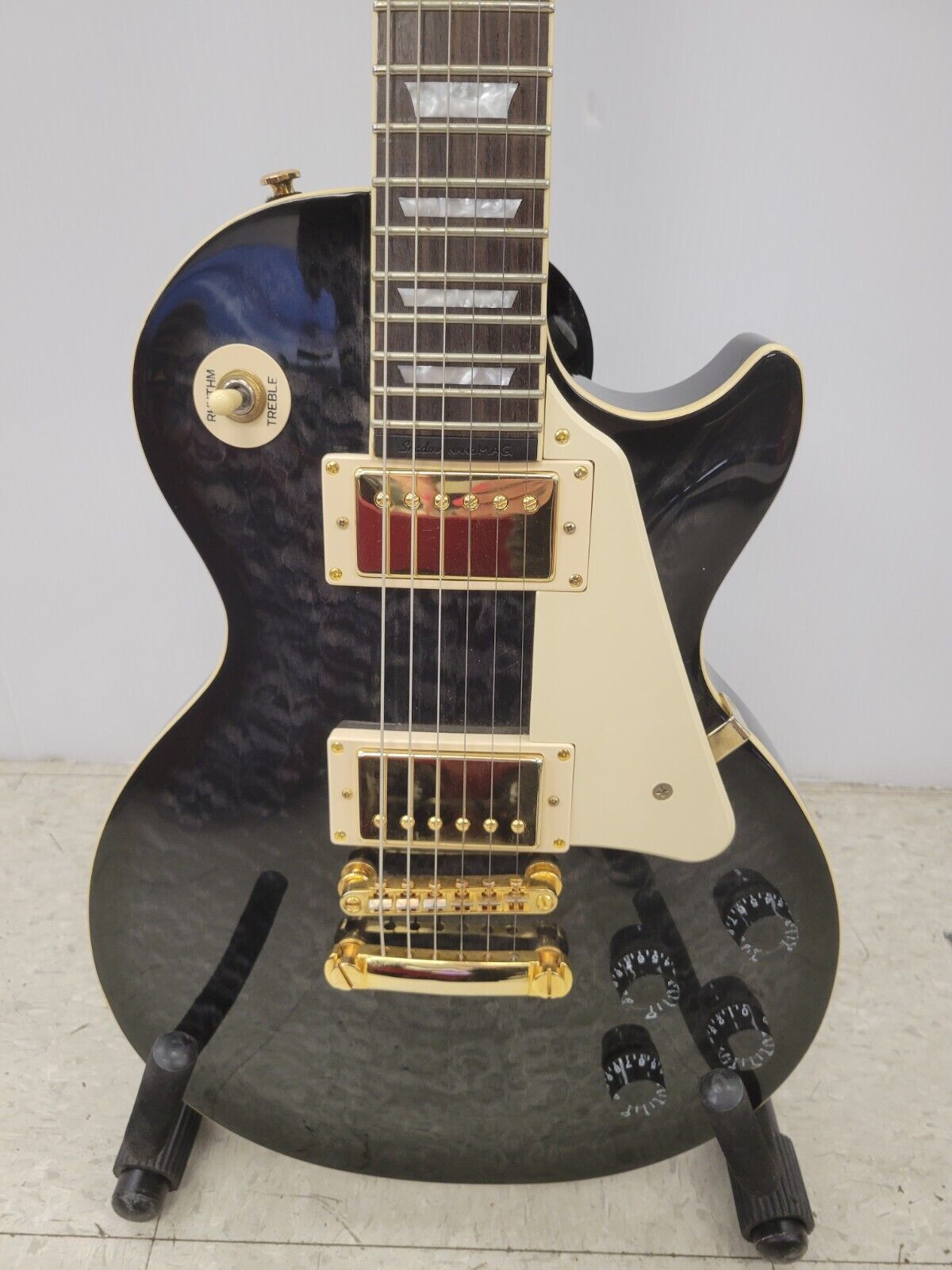 Epiphone Les Paul Ultra Midnight Ebony Electric Guitar - Professional Quality for Rock, Blues & Stage Performance
