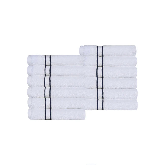 Premium 12-Piece Turkish Cotton Face Towel Set - Ultra Soft, Highly Absorbent & Quick-Drying - Perfect for Spa, Gym, Travel & Daily Skincare Routine