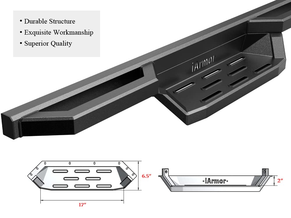 APS Stainless Steel Running Boards for Chevy Silverado & GMC Sierra 1500/2500/3500 HD (2019-2025) - Durable Cab Steps for Easy Truck Access | Perfect for Off-Roading, Work Sites & Daily Commutes