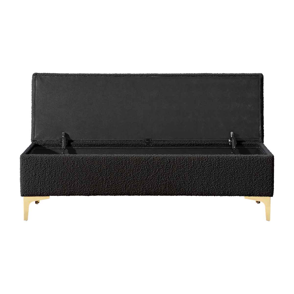 Georgia Boucle Storage Bench - Upholstered Ottoman with Removable Cushion for Entryway, Bedroom & Living Room - Stylish & Functional Home Decor