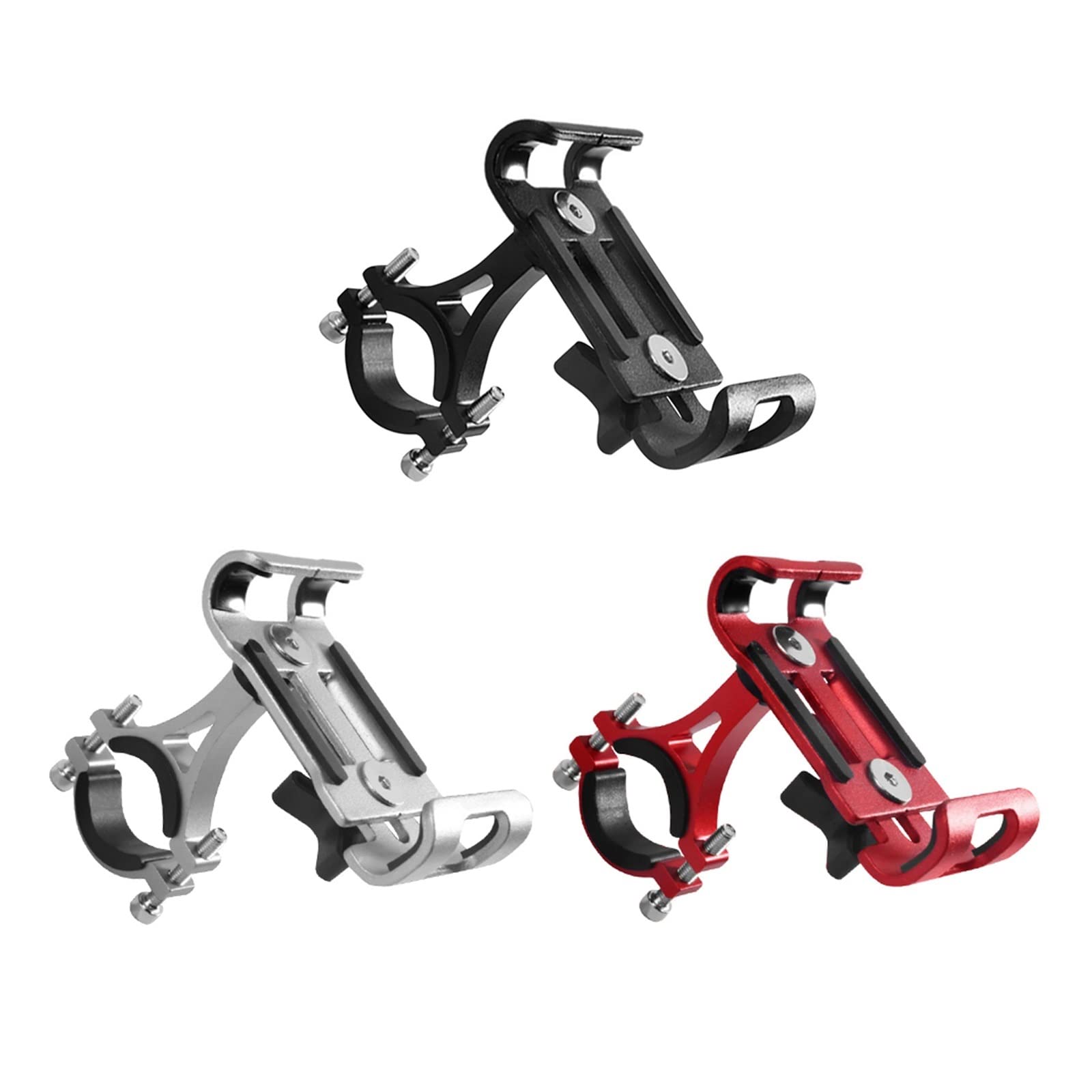 TSTS Motorcycle & Bicycle Phone Mount - Anti-Slip Handlebar Phone Holder with Secure Clip Bracket (Black) - Perfect for Adventure Riding, Commuting & GPS Navigation