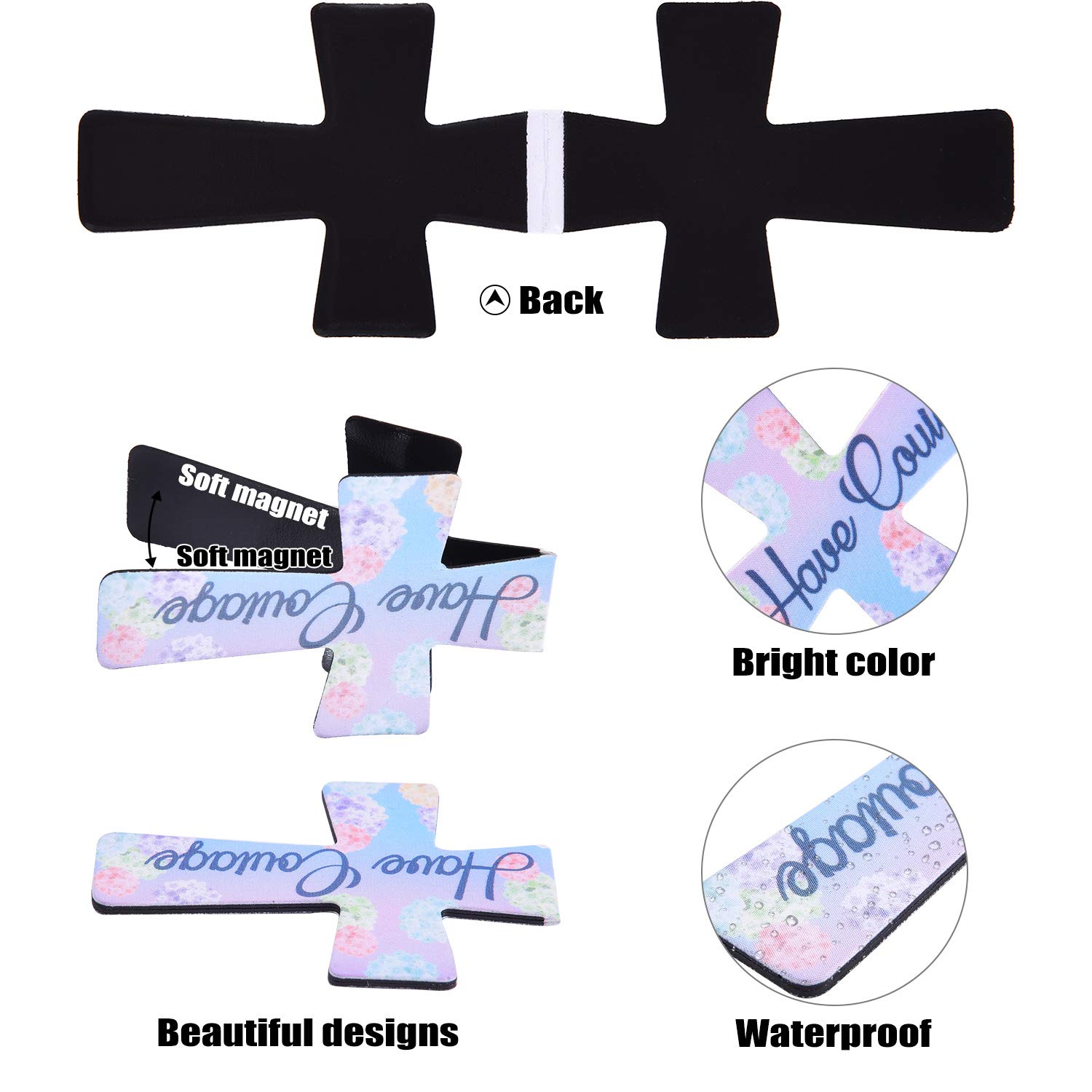 48 Pcs Magnetic Christian Cross Bookmarks with Bible Verses - Religious Gifts for Women, Students, Bible Study & Church Groups - Floral Design for Reading, School & Daily Devotion
