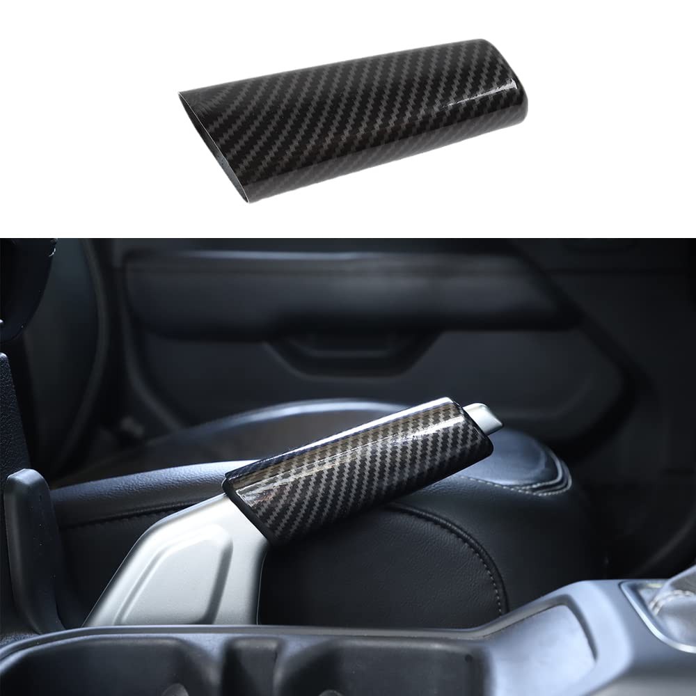 Jeep Wrangler JL & JT Gladiator 2018+ ABS Handbrake Cover - Carbon Fiber Grain Interior Trim Accessory for Enhanced Style & Protection | Perfect for Off-Roading & Custom Car Decor