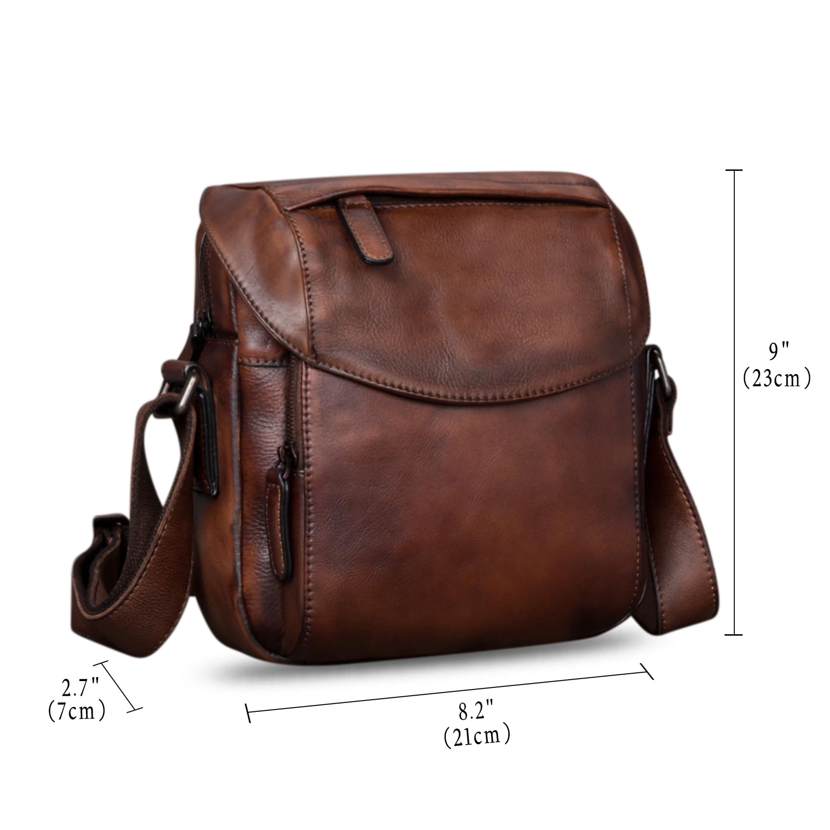Genuine Leather Messenger Bag for Men - Crossbody Shoulder Satchel Bag - Business Work & Casual Daypack - Perfect for Office, Travel & Daily Commute