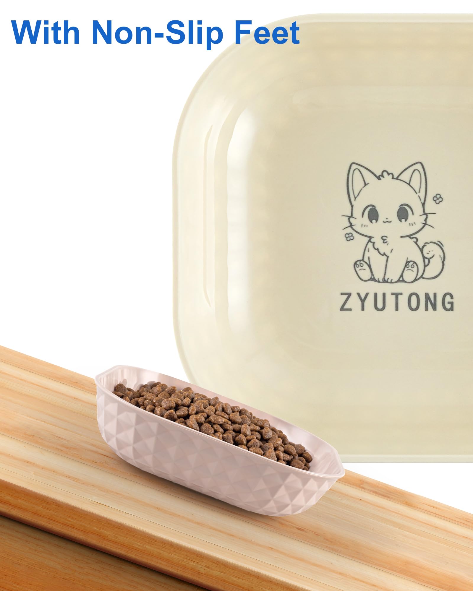6-Pack Non-Slip Cat Food Bowls for Wet & Dry Food - Anti Whisker Fatigue Shallow Kitten Dishes, 5.5