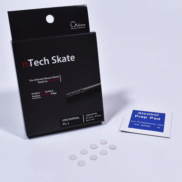 Nitro Factory Devices nTech Mouse Skates – Universal PTFE Dots for Gaming Mice (10-Pack) | Smooth Gliding, Reduced Friction | Perfect for FPS, MOBA & Esports Gaming