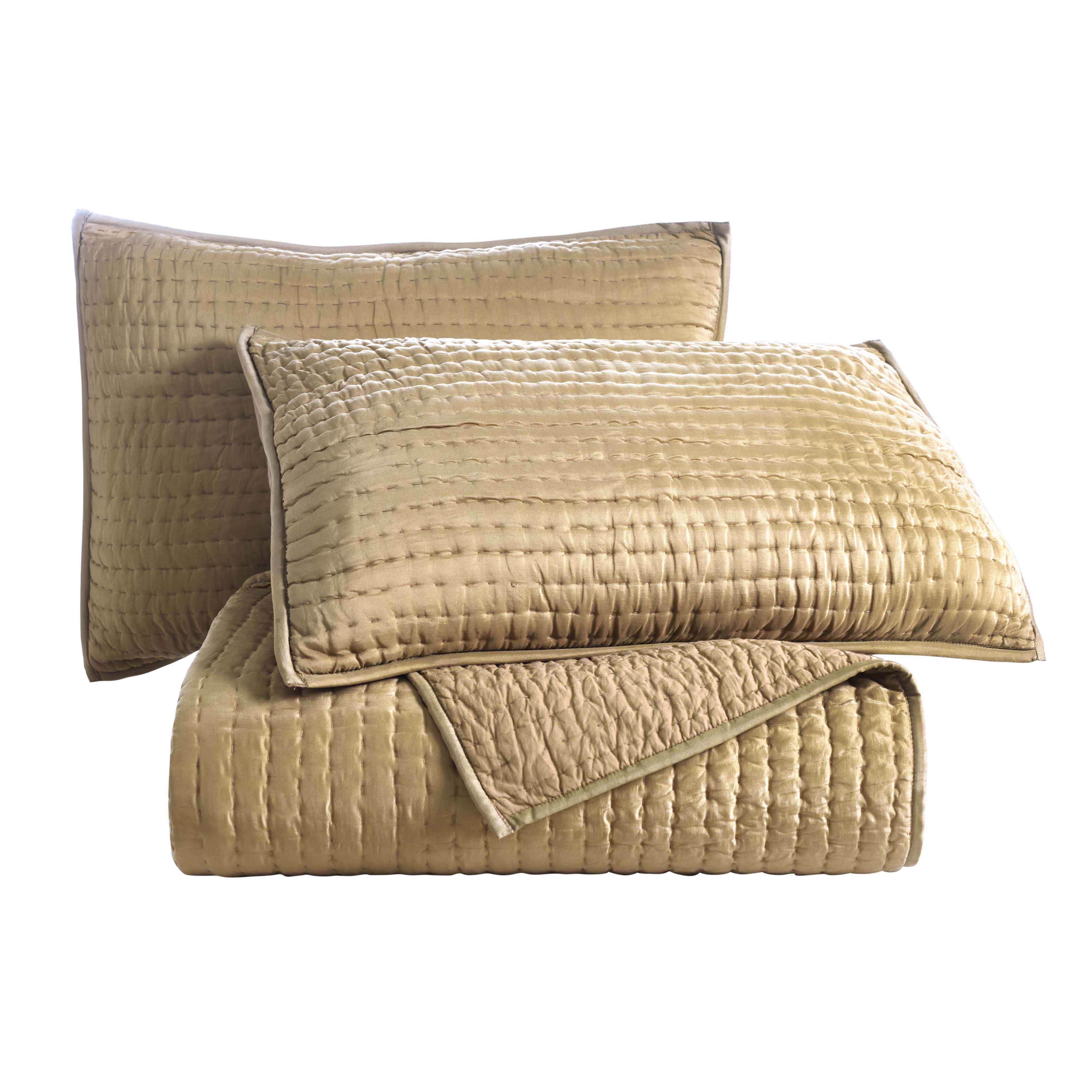 Bella 100% Pure Silk Pick Stitch Medium Weight Quilt & Sham Set - Queen Size Luxury Bedding for Elegant Bedroom Decor & Cozy Sleep