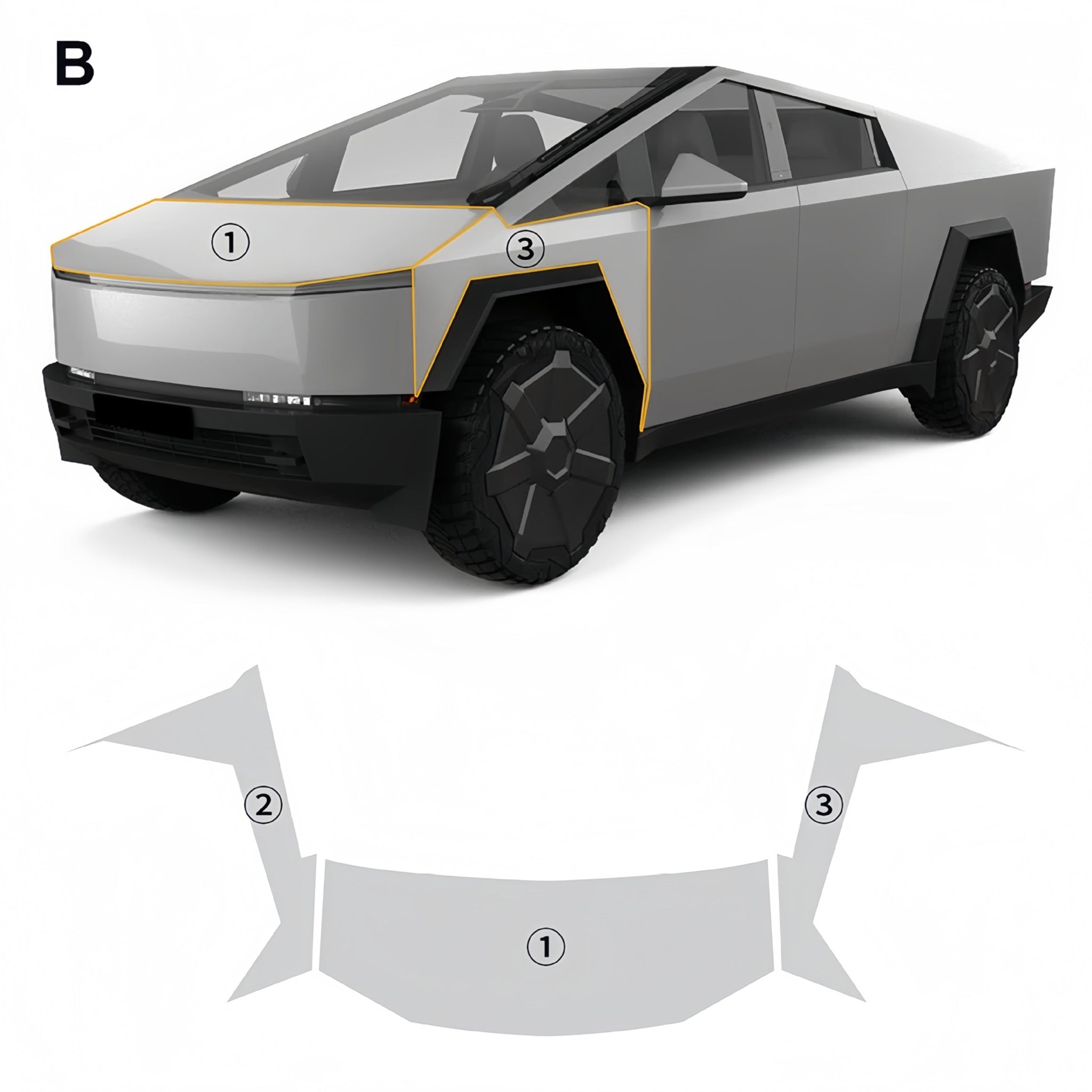 2024 Tesla Cybertruck Pre-Cut Gloss Clear PPF Wrap - Self-Healing TPU Paint Protection Film for Scratch Resistance & UV Protection (Full Car Kit) - Perfect for Daily Driving, Off-Road Adventures & Vehicle Customization