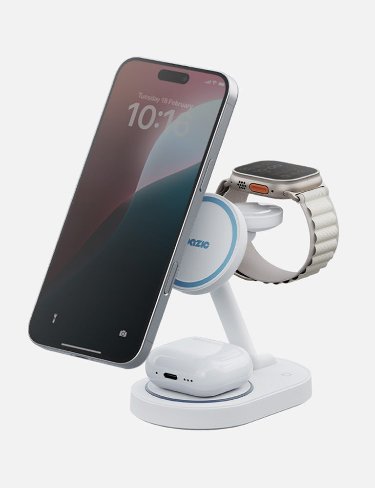 GOMAG Station 2 - Premium Magnetic Wireless Charging Stand for iPhone & Android Phones | Fast Charging Dock for Home, Office & Car Use