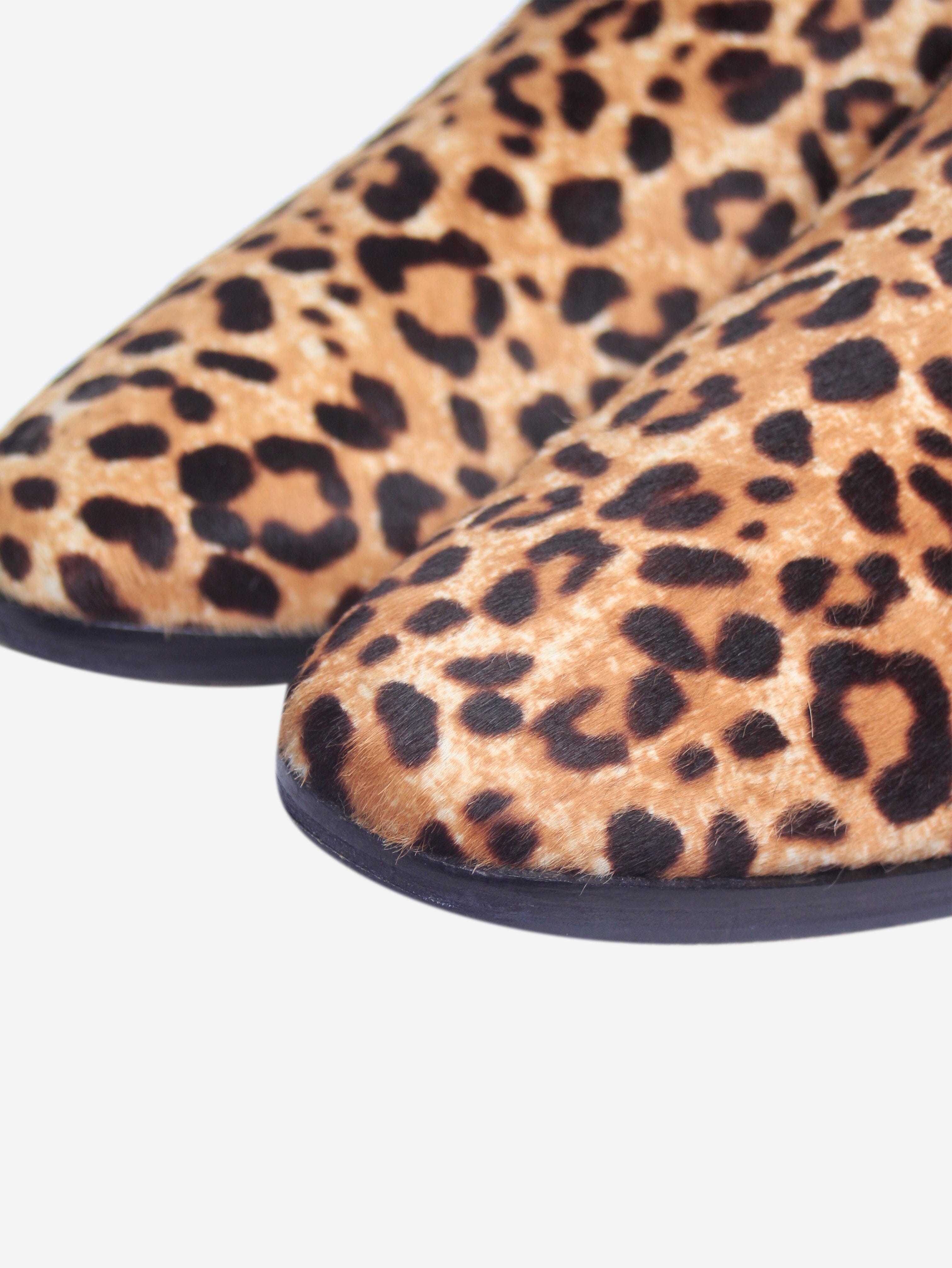 Stylish Brown Animal Print Pony Hair Flat Shoes - Women's Size EU 37 (US 7) | Comfortable & Fashionable Loafers for Casual Wear, Office, and Daily Outfits