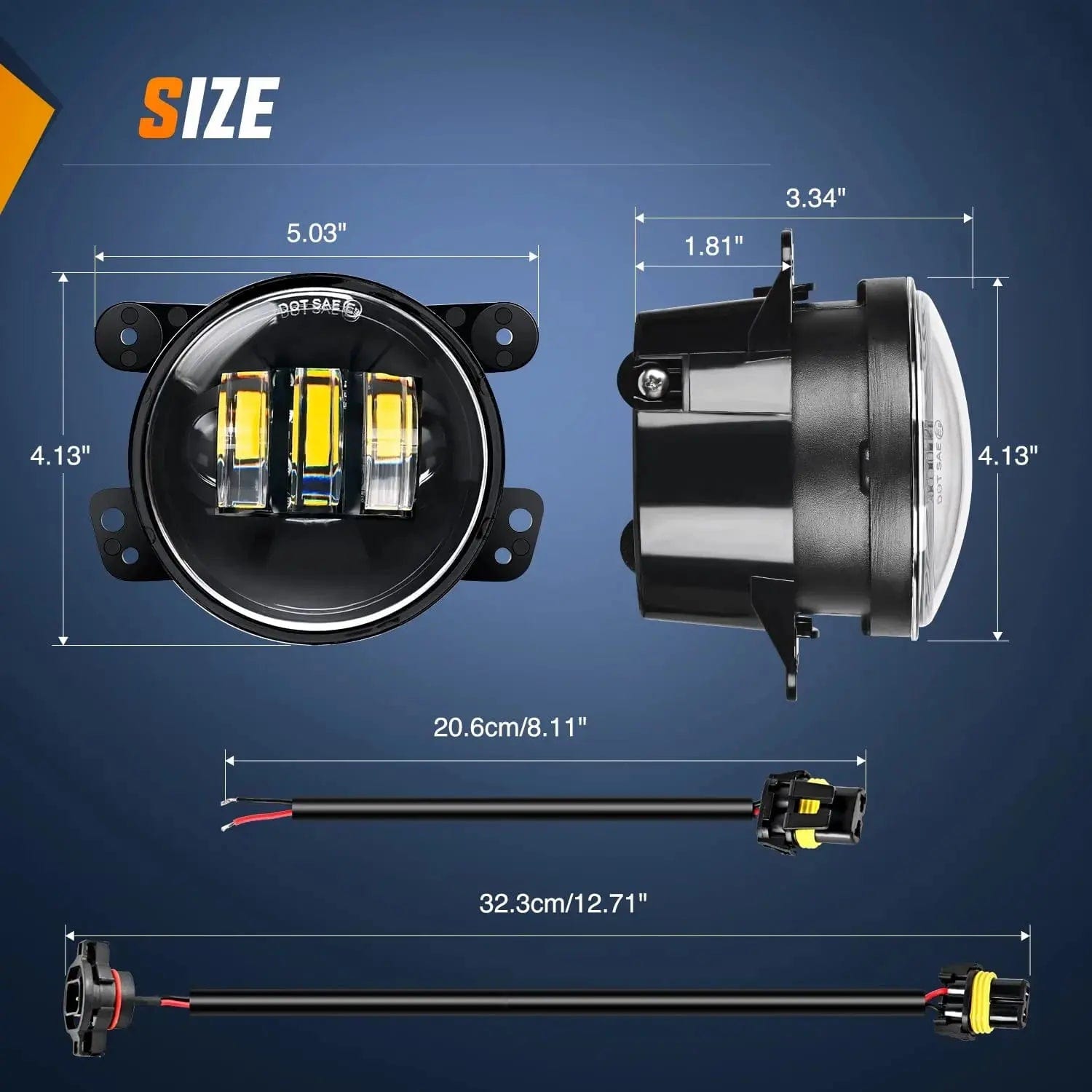 Jeep Wrangler JK Unlimited JKU White Fog Light Assembly Replacement for 2007-2018 Models - Perfect for Off-Roading & Night Driving