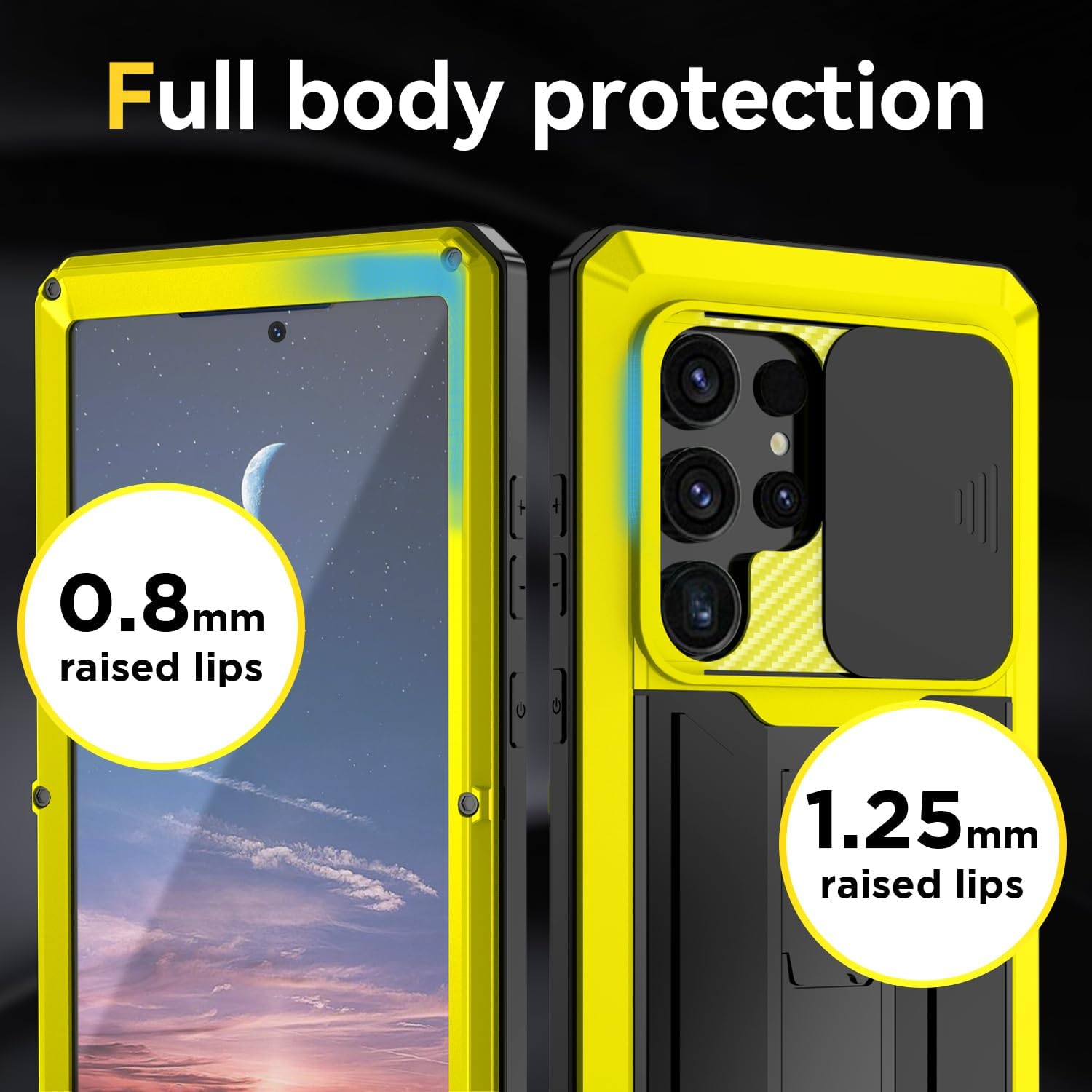 Samsung Galaxy S25 Ultra Heavy Duty Aluminum Case - Shockproof Rugged Cover with Full Body Protection & Wireless Charging Support | Perfect for Construction, Outdoor Adventures & Extreme Sports