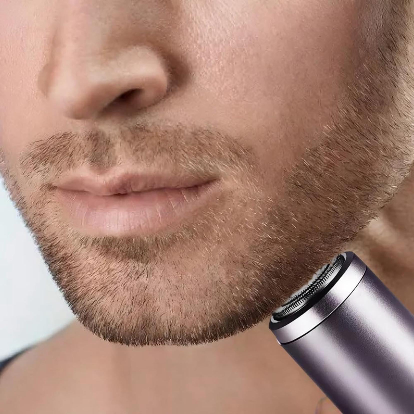 Premium Men's Electric Shaver - Rechargeable Waterproof Cordless Razor with Dual-Ring Blades & Fast Charging | Portable Travel Shaver for Smooth Shaving at Home, Gym, or Business Trips (Silver)