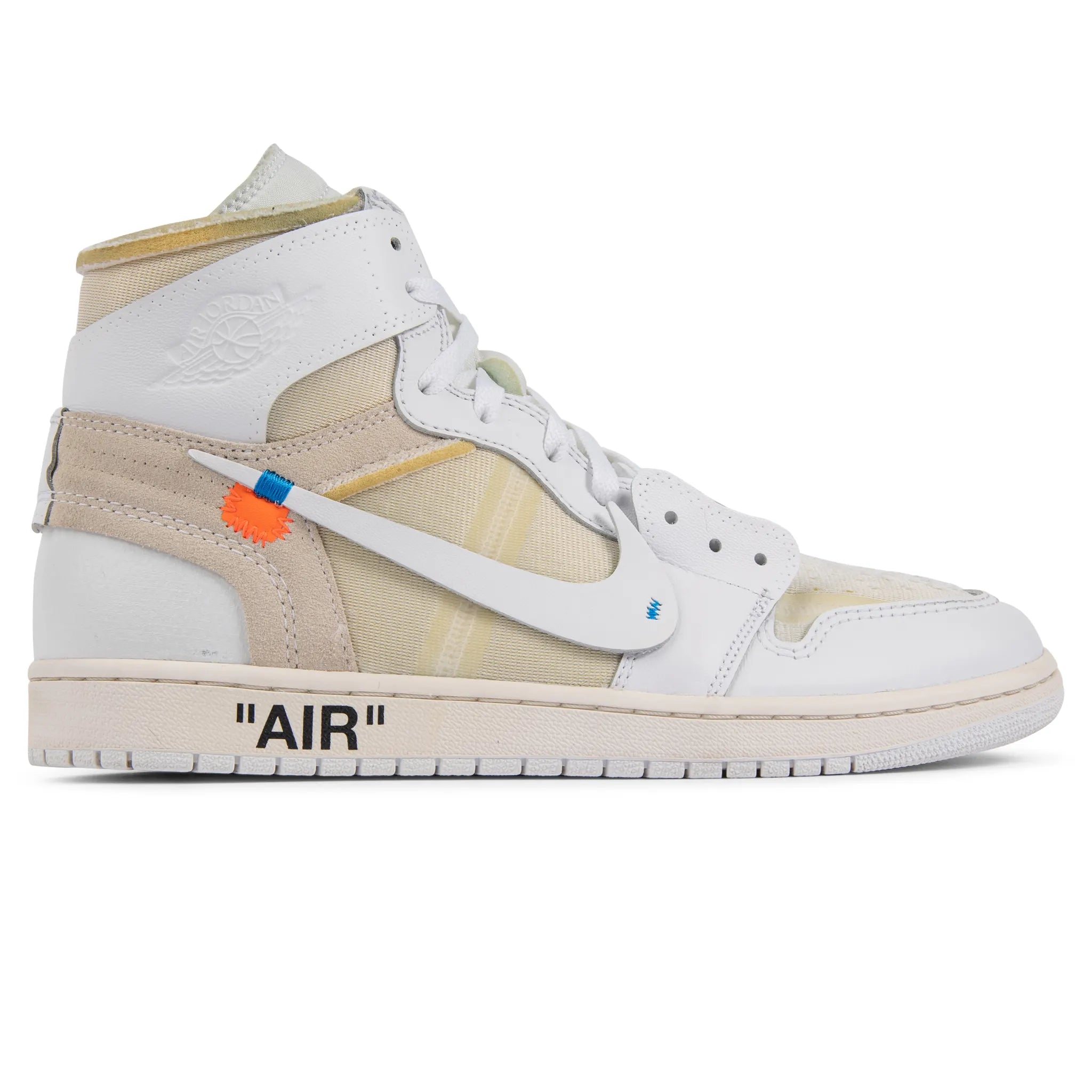 Authentic Pre-Owned Off-White x Air Jordan 1 Retro High OG White Sneakers - Limited Edition Collector's Shoes for Streetwear & Basketball Fashion