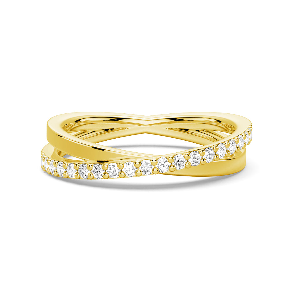 Lab Grown Diamond Ring with Interwoven Cross Design - Elegant & Ethical Jewelry for Weddings, Anniversaries & Special Occasions