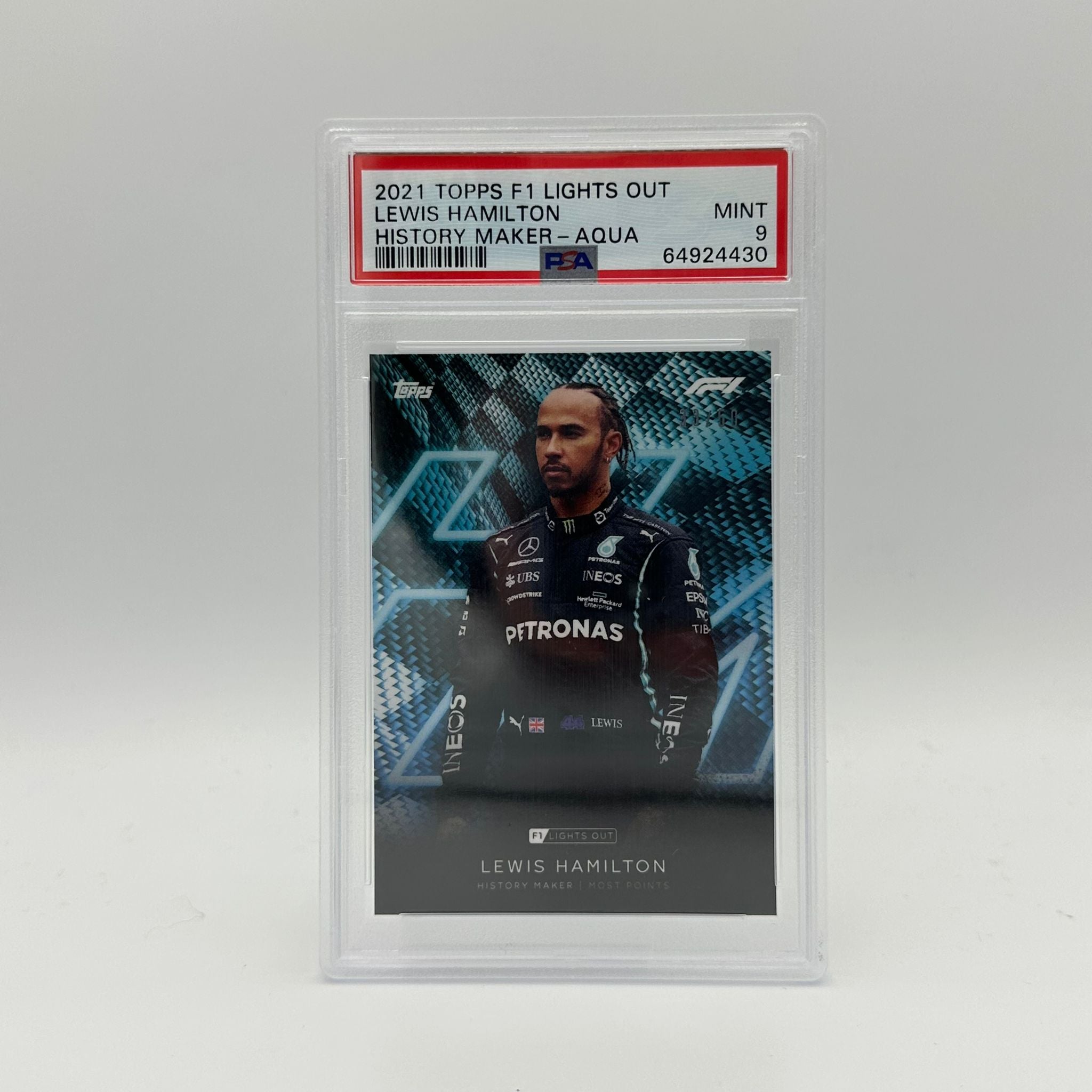 PSA 9 Graded 33/50 Lewis Hamilton History Maker Trading Card - Perfect for Collectors, Sports Memorabilia Enthusiasts, and F1 Racing Fans