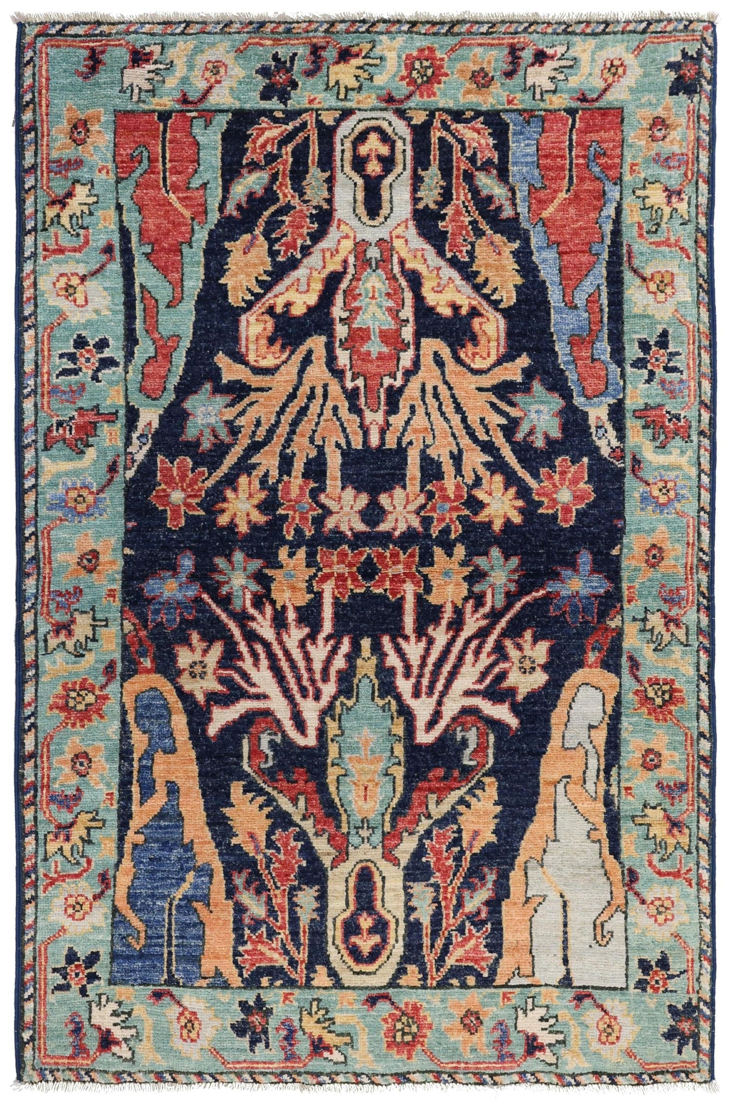 Handwoven Arabesque Bijar Tribal Rug - Traditional Persian Design, J71217 - Perfect for Living Room, Bedroom, or Home Decor