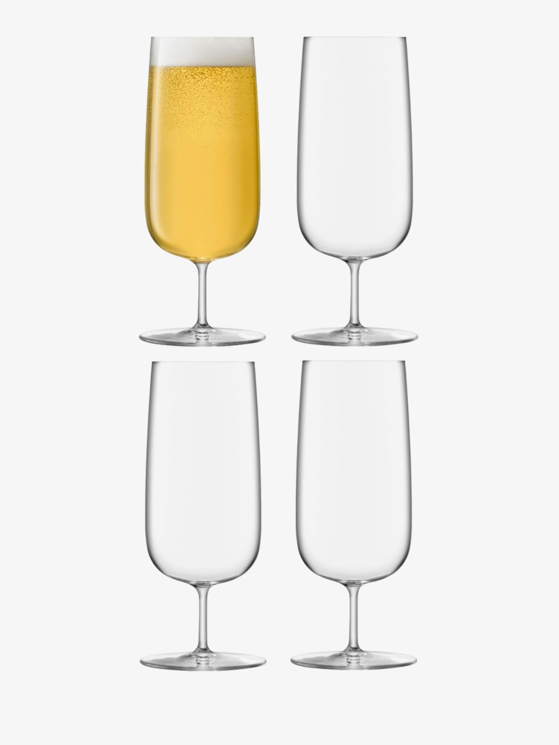 LSA International Borough Pilsner Glass Set of 4 - 440ml Clear Beer Glasses | Dishwasher Safe | Perfect for Lager, Pilsner & Craft Beer | BG06
