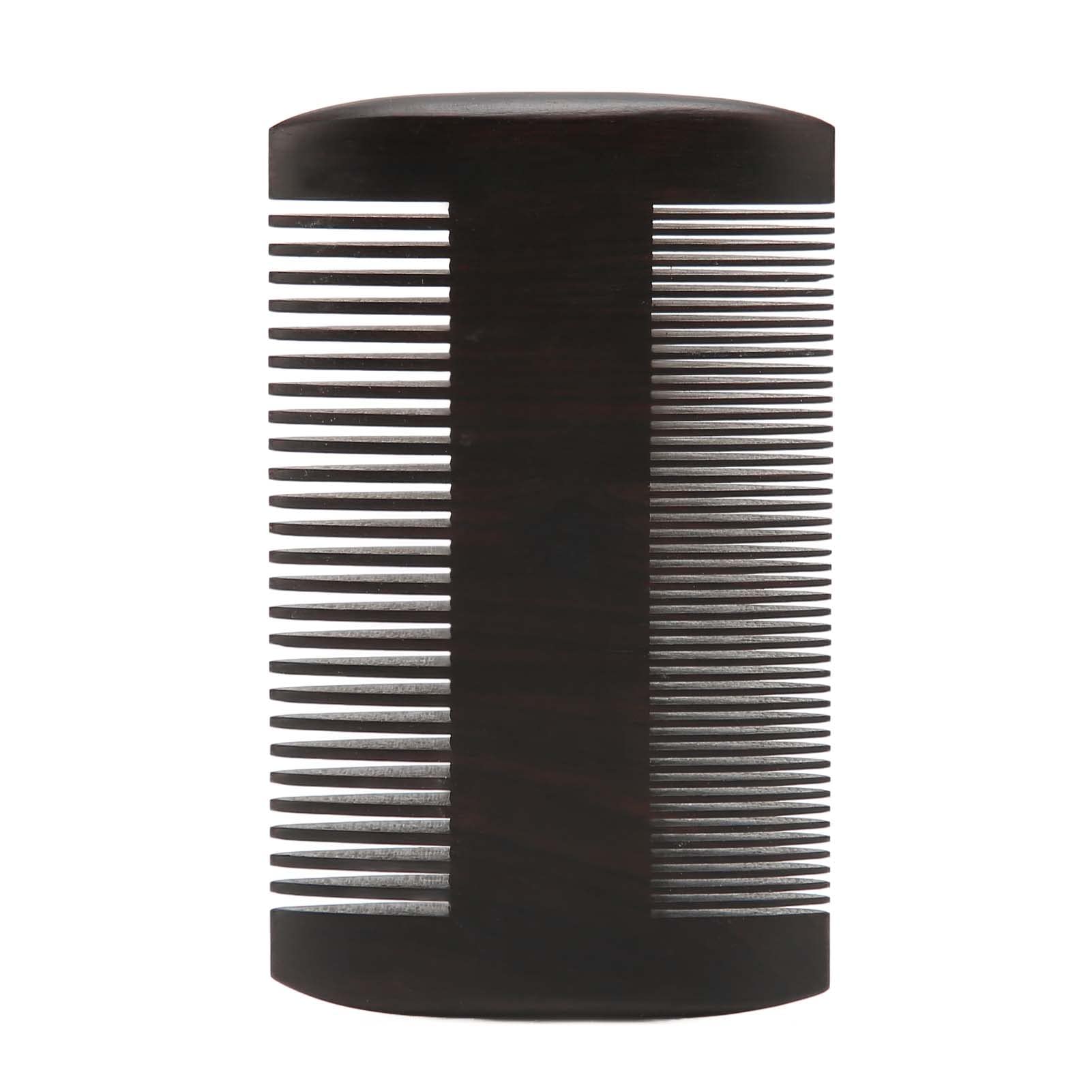 Professional Wooden Beard Comb for Men - Double Sided Fine Teeth Comb with Lice Comb, Portable Grooming & Styling Tool for Beard Care, Mustache & Hair Styling at Home or Travel