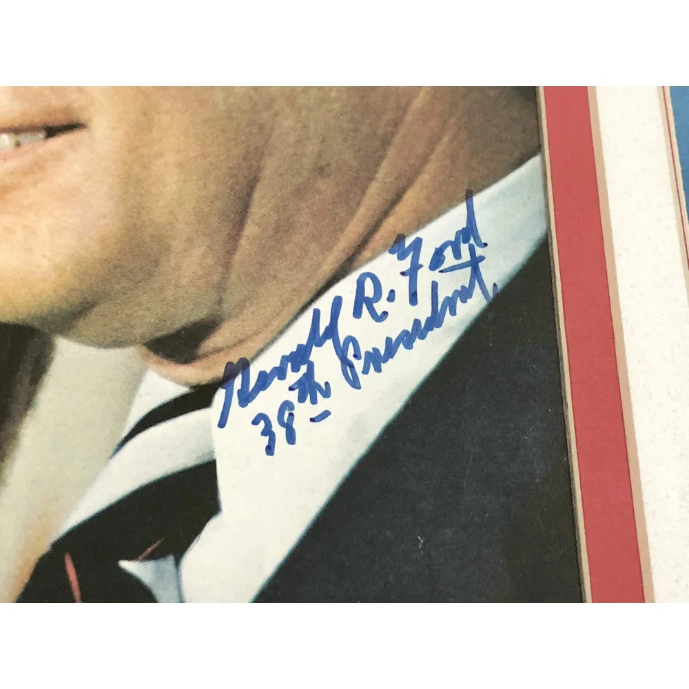 Authentic Gerald Ford Signed 8x10 Photo with JSA COA - Framed Autograph of US President from Michigan - Perfect for Collectors, History Enthusiasts & Home Office Decor