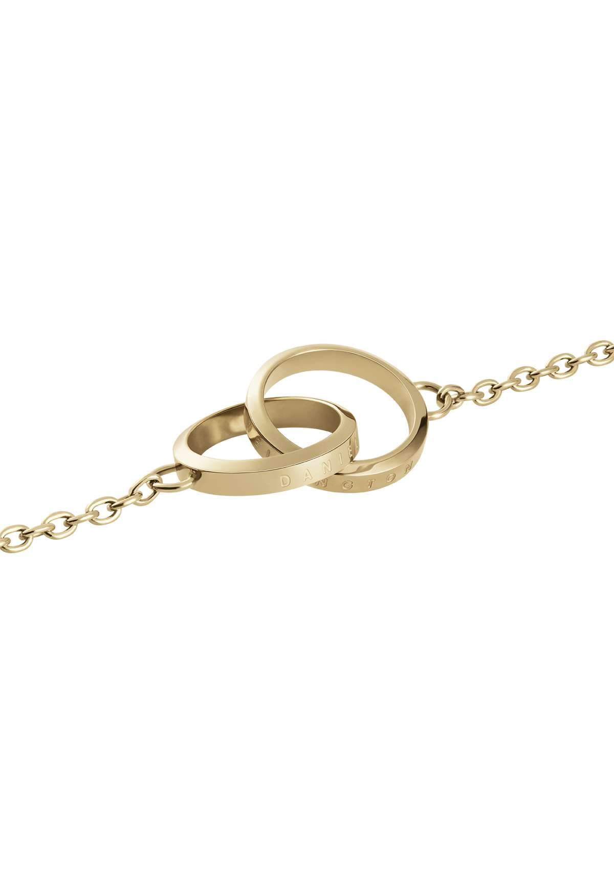 Daniel Wellington Elan Unity Gold Pendant Necklace - 316L Stainless Steel Interlocking Double Circle Ring Necklace for Women & Men, PVD Gold Plated, 44cm Chain, Elegant Unisex Jewelry Gift for Anniversary, Valentine's Day & Special Occasions