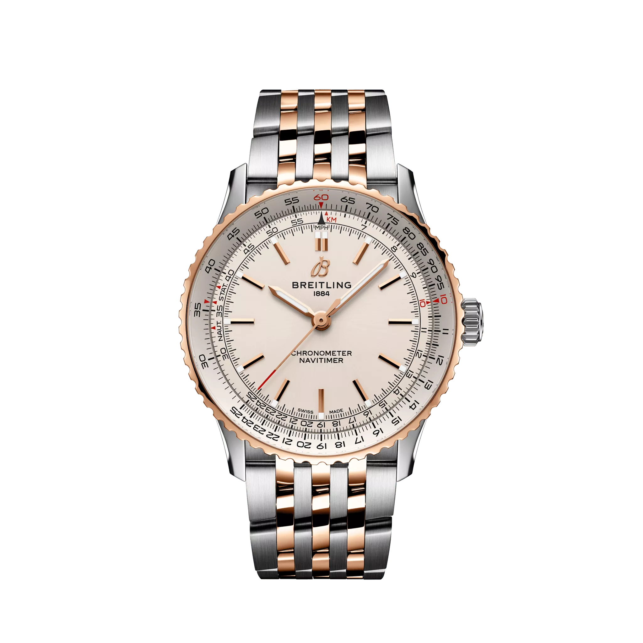 Breitling Navitimer Automatic 41mm Men's Watch - Stainless Steel & 18K Rose Gold Chronograph, Pilot & Luxury Dress Watch for Business & Formal Occasions