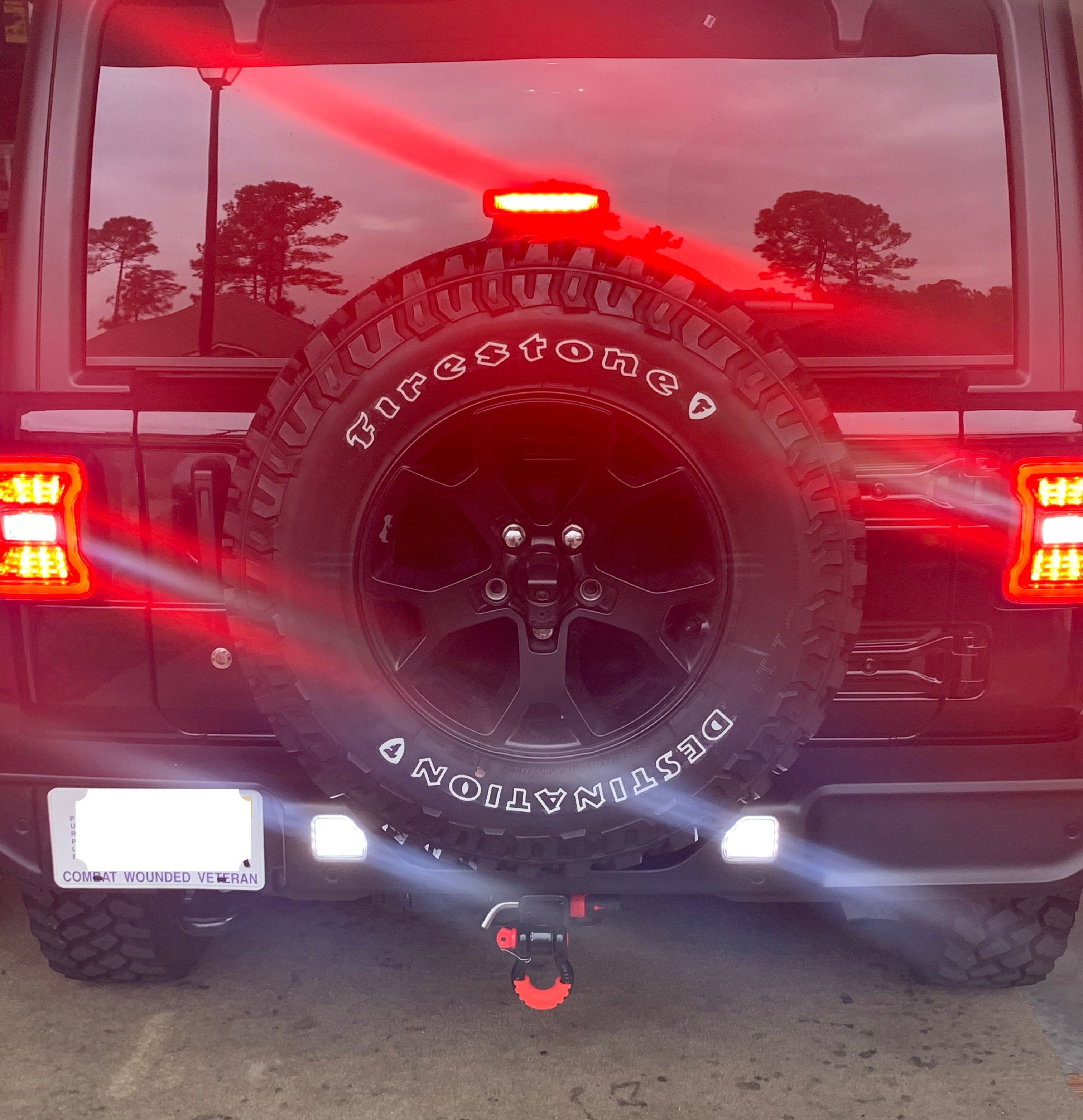 Clear Lens White LED Rear Bumper Reflector Light Kit for 2018+ Jeep Wrangler JL - Upgrade Your Off-Road Safety & Style for Night Driving & Trail Adventures