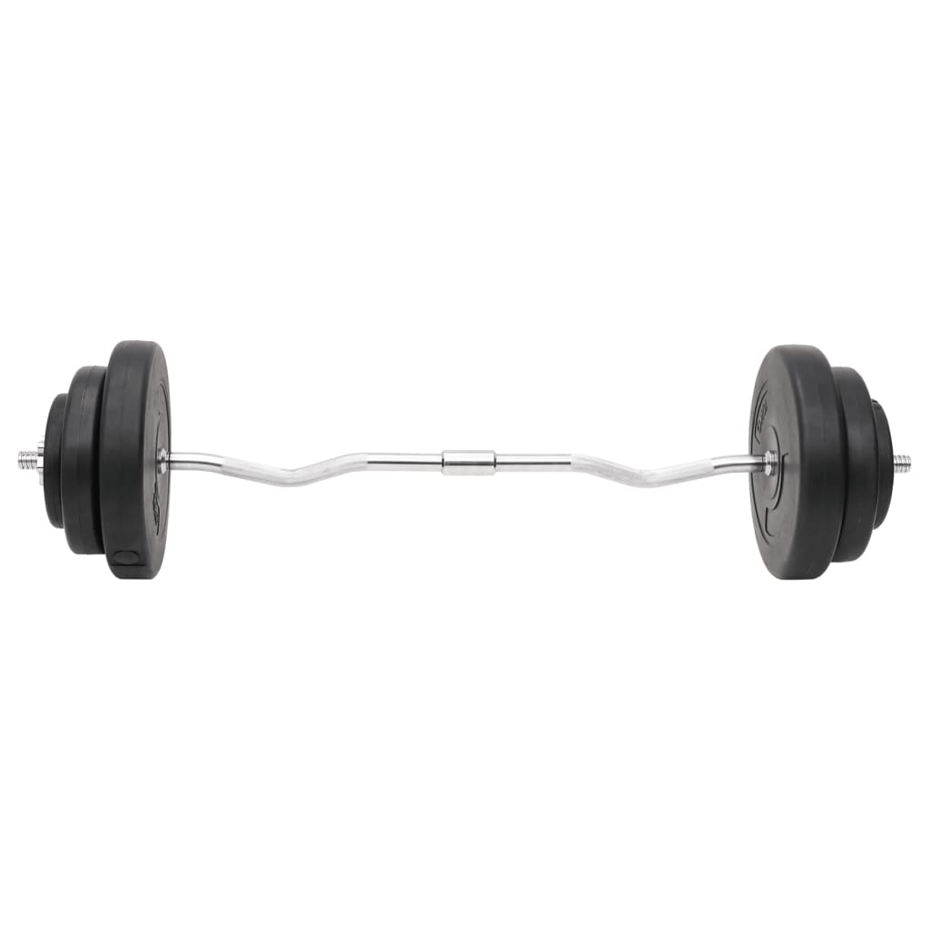 VidaXL 60kg Barbell and Dumbbell Set with Weight Plates - Home Gym Equipment for Strength Training & Weightlifting Workouts