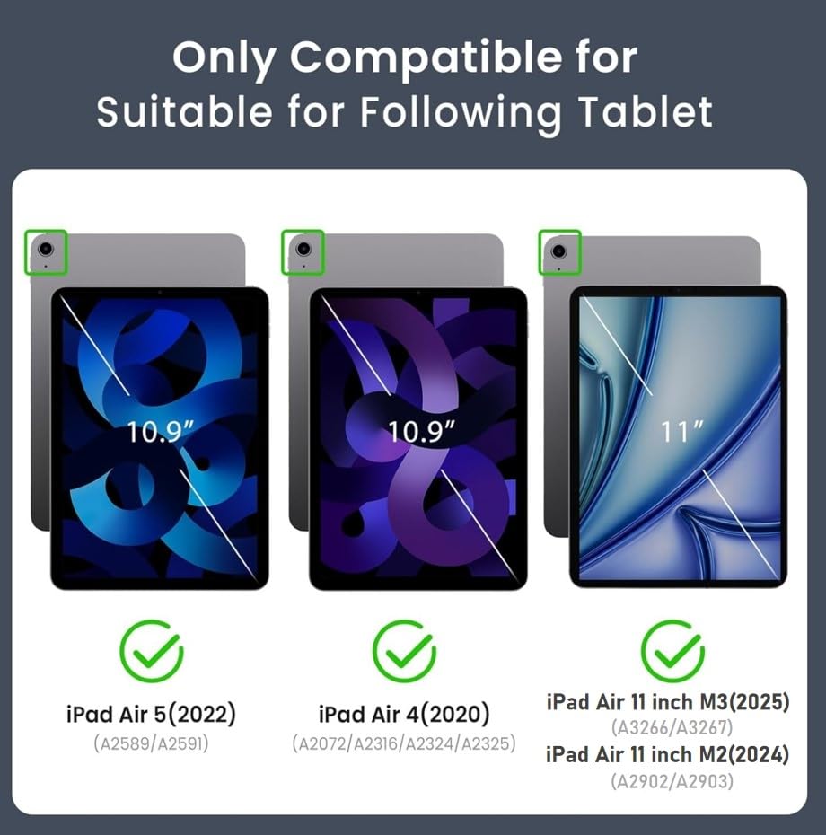 Ztotop iPad Air 11 Inch Case (M3/M2 2025/2024) & iPad Air 6th/5th/4th Gen 10.9