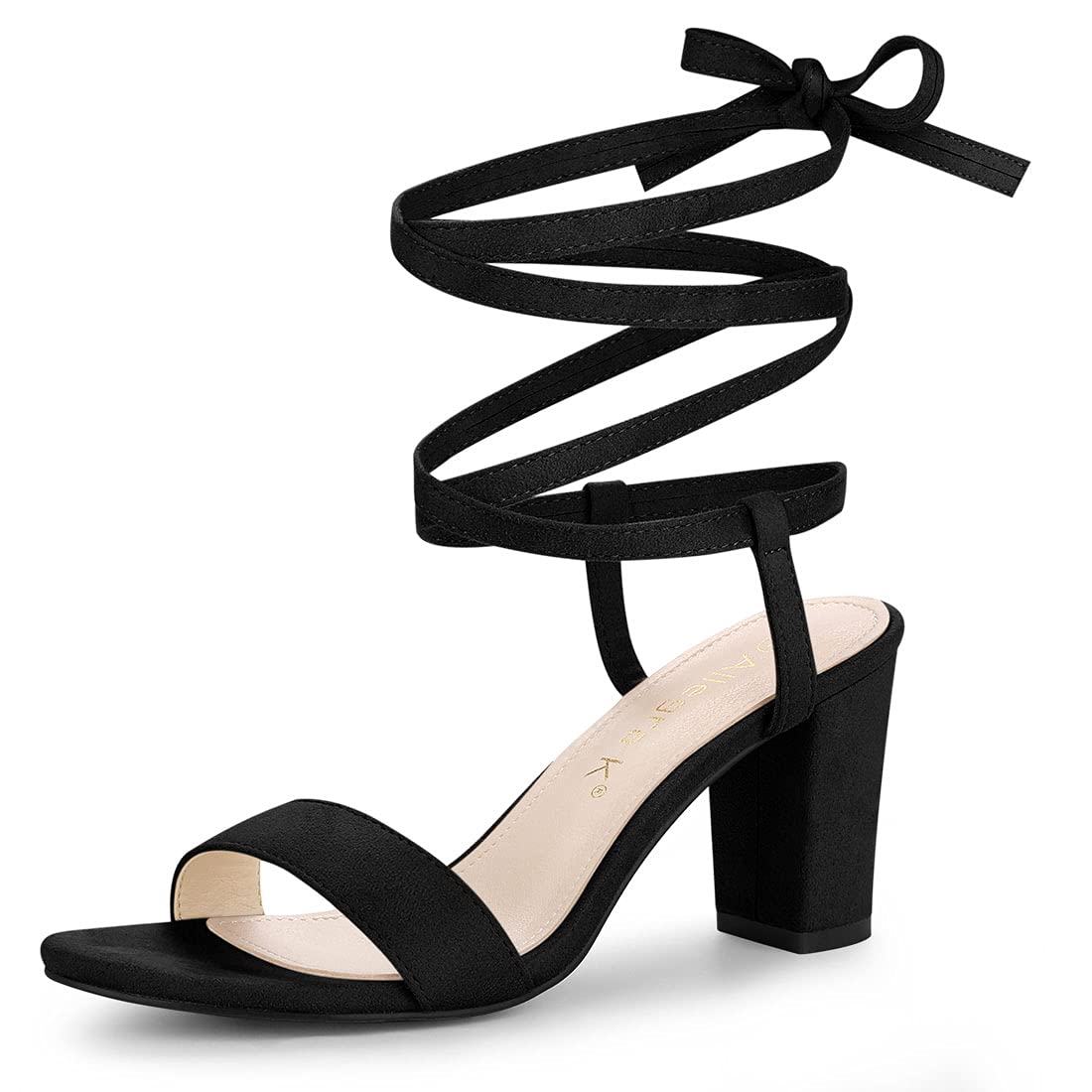 Allegra K Women's Chunky Heel Lace-Up Sandals - Comfortable Block Heel Shoes for Summer, Parties & Weddings