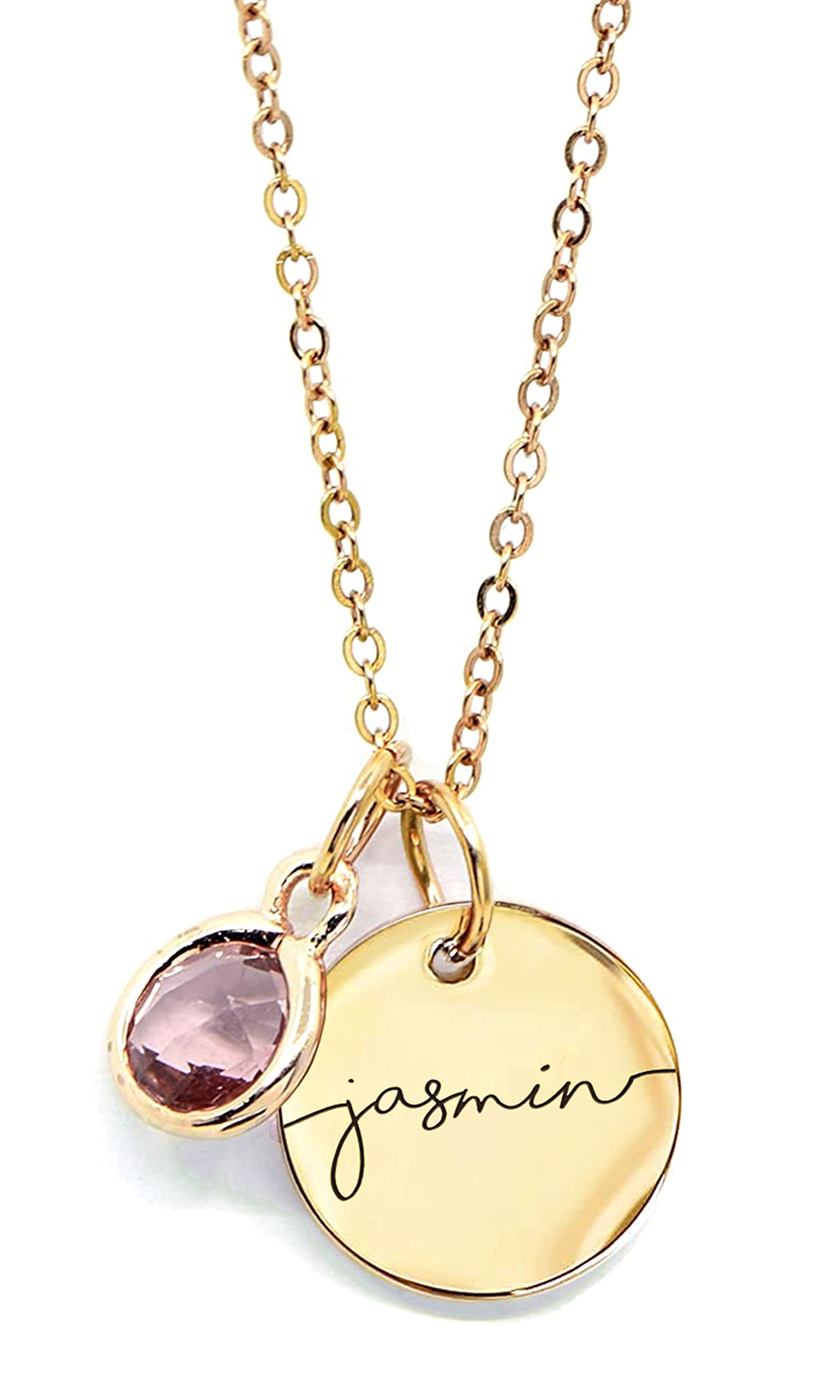 Personalized Birthstone Name Necklace for Women - Custom Gold Plated Pendant Charm Jewelry for Mom, Grandma & New Moms - Perfect Mother's Day Gift, Birthday Present & Special Occasion Jewelry - Elegant Everyday Wear & Meaningful Keepsake