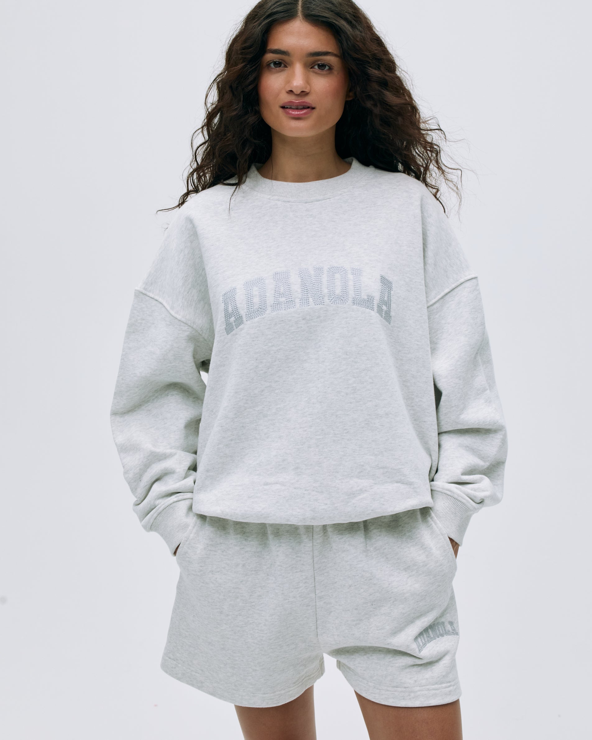 Varsity Sweatpants Shorts for Men & Women - Light Grey Melange Cotton Blend Comfortable Athletic Shorts for Running, Gym, and Casual Wear