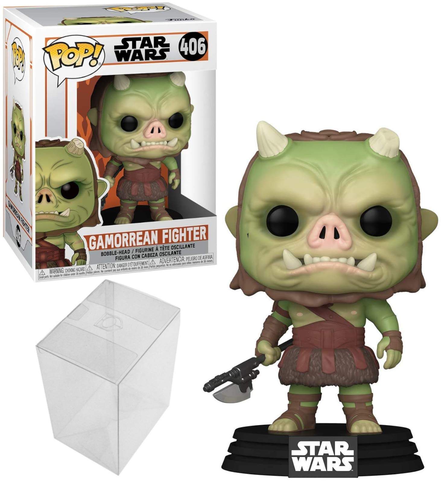Funko Pop! Star Wars: The Mandalorian - Gamorrean Fighter Vinyl Figure with Pop Protector Case | Collectible Toy Gift for Fans | Perfect for Display, Office Decor & Star Wars Merchandise Collection
