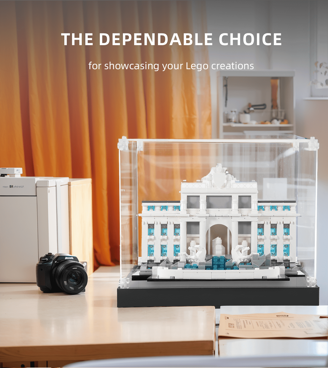LEGO Architecture Trevi Fountain Display Case 21020 - Premium Acrylic Protector for Collectible Sets - Perfect for Showcasing in Home, Office, or Museum Displays