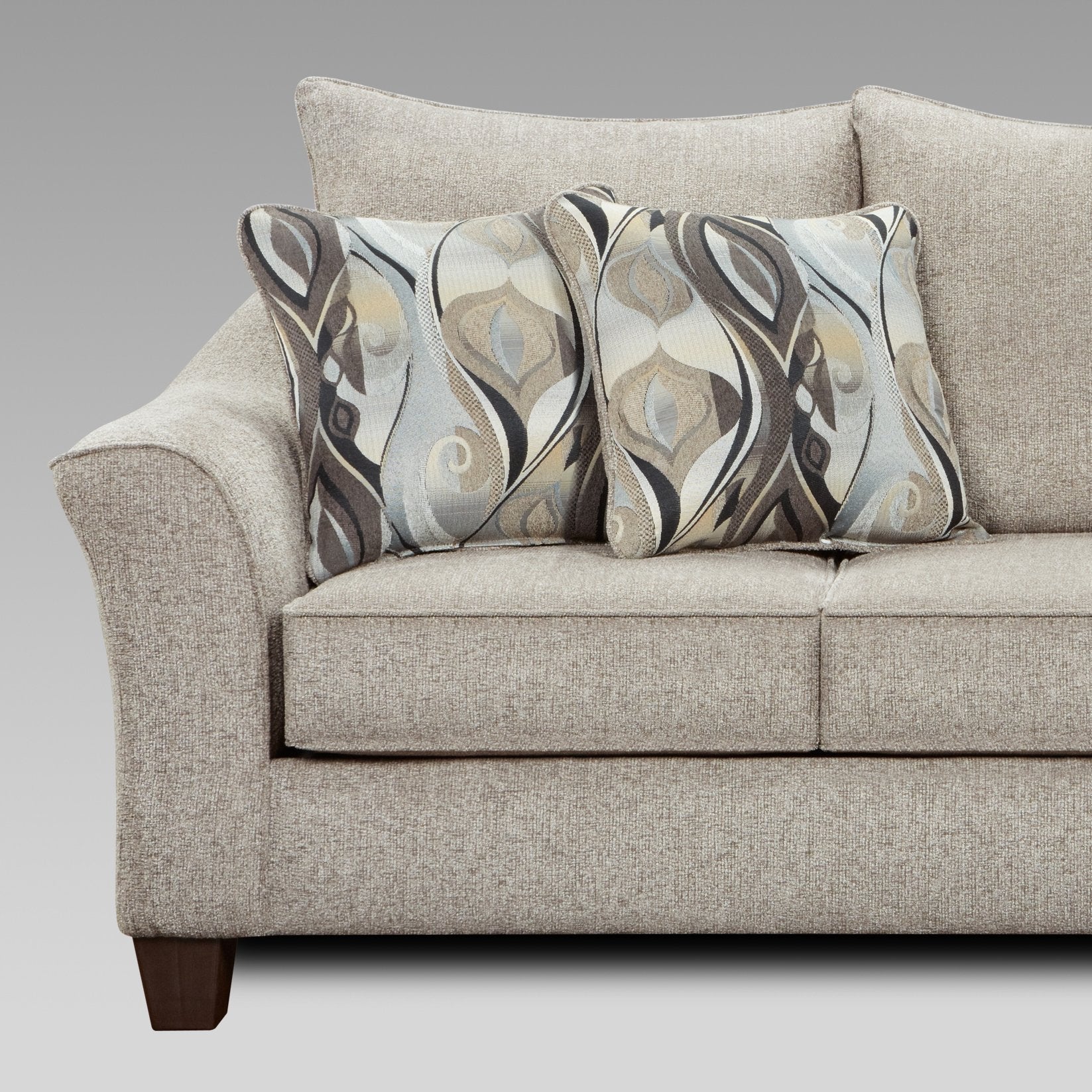 Camero Platinum Fabric Pillowback Loveseat - Comfortable Two-Seater Sofa for Living Room, Lounge & Small Spaces - Perfect for Relaxing, Reading & Entertaining Guests
