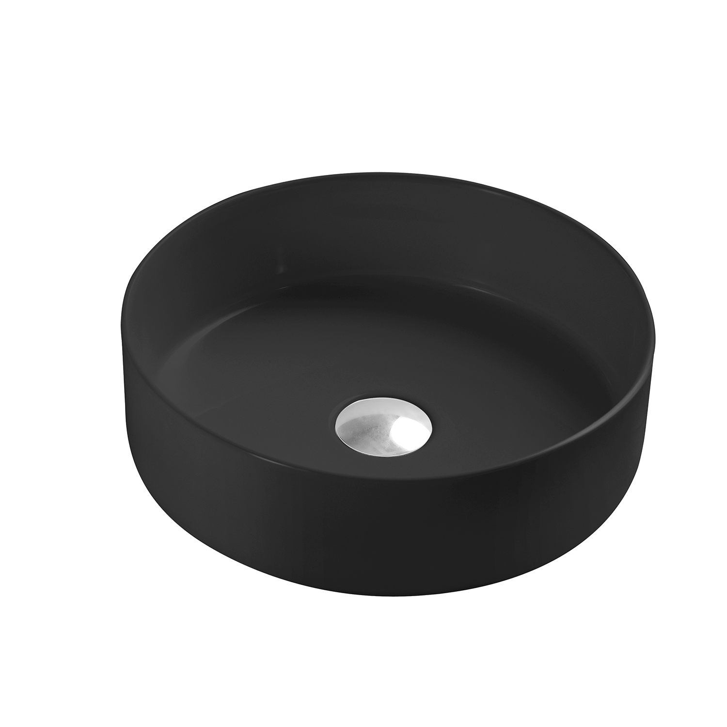 DAX CL1277 14-Inch Round Ceramic Bathroom Vessel Sink - Modern White Porcelain Countertop Basin for Vanity, Powder Room & Guest Bathroom