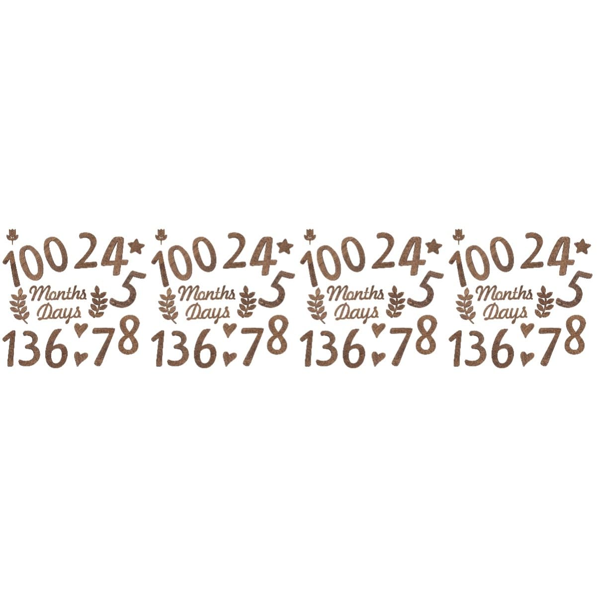 VICASKY 4 Pack Wooden Baby Milestone Photo Props - Customizable Monthly Age Number Signs for Newborn Photography, First Birthday & Monthly Growth Pictures (1-12 Months) - Perfect for Baby Shower Gifts and Nursery Decor
