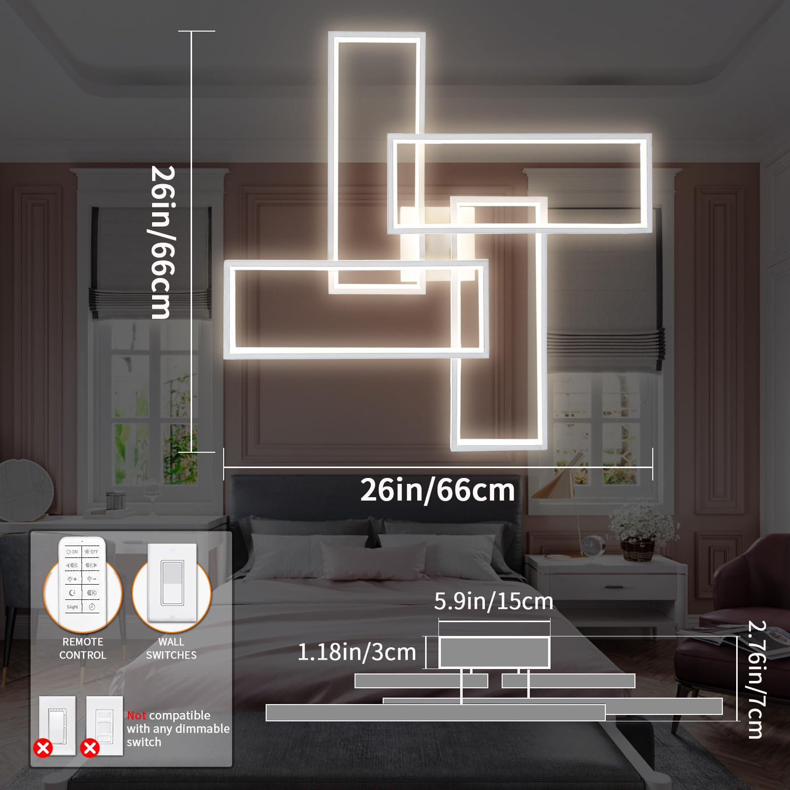 Modern LED Flush Mount Ceiling Light Fixture - 26