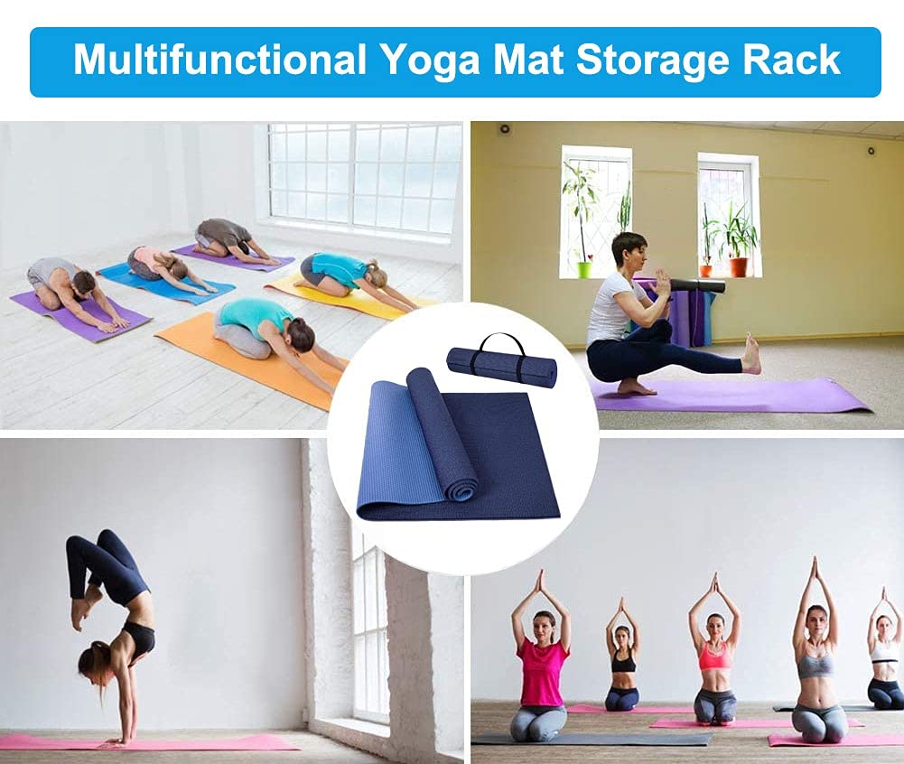 Premium Wooden Yoga Mat Rack - 6 Compartment Storage Holder for Yoga Mats, Foam Rollers & Carpets | Freestanding Gym & Home Organization | Space-Saving Solution for Yoga Studios, Kindergartens & Fitness Centers