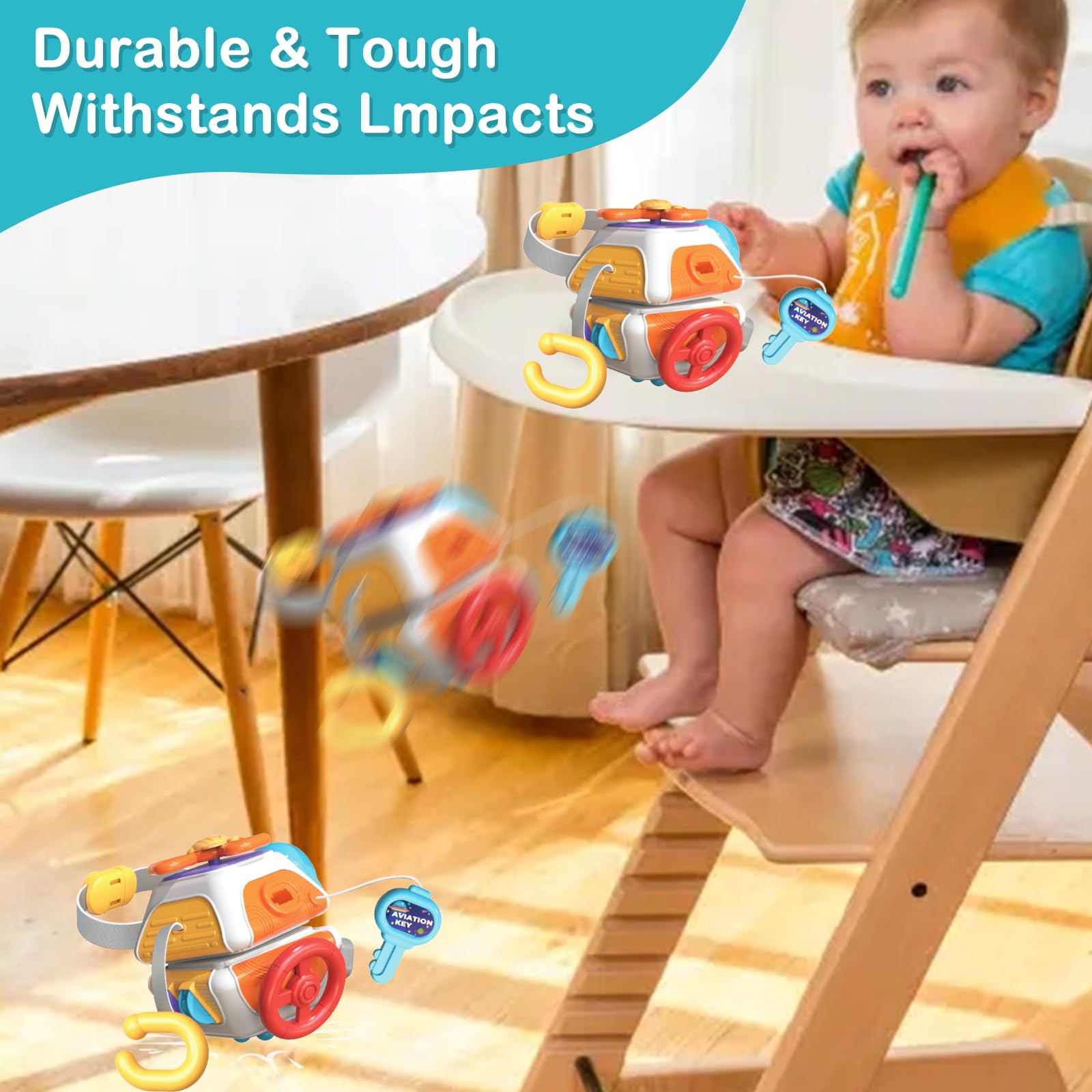 Montessori Sensory Busy Cube Toy for Toddlers 1-3 Years Old - 10-in-1 Educational Activity Cube with Fine Motor Skills Development - Perfect Travel Toy & First Birthday Gift for Baby Boys & Girls - Ideal for Airplane, Car Rides & Quiet Playtime at Home