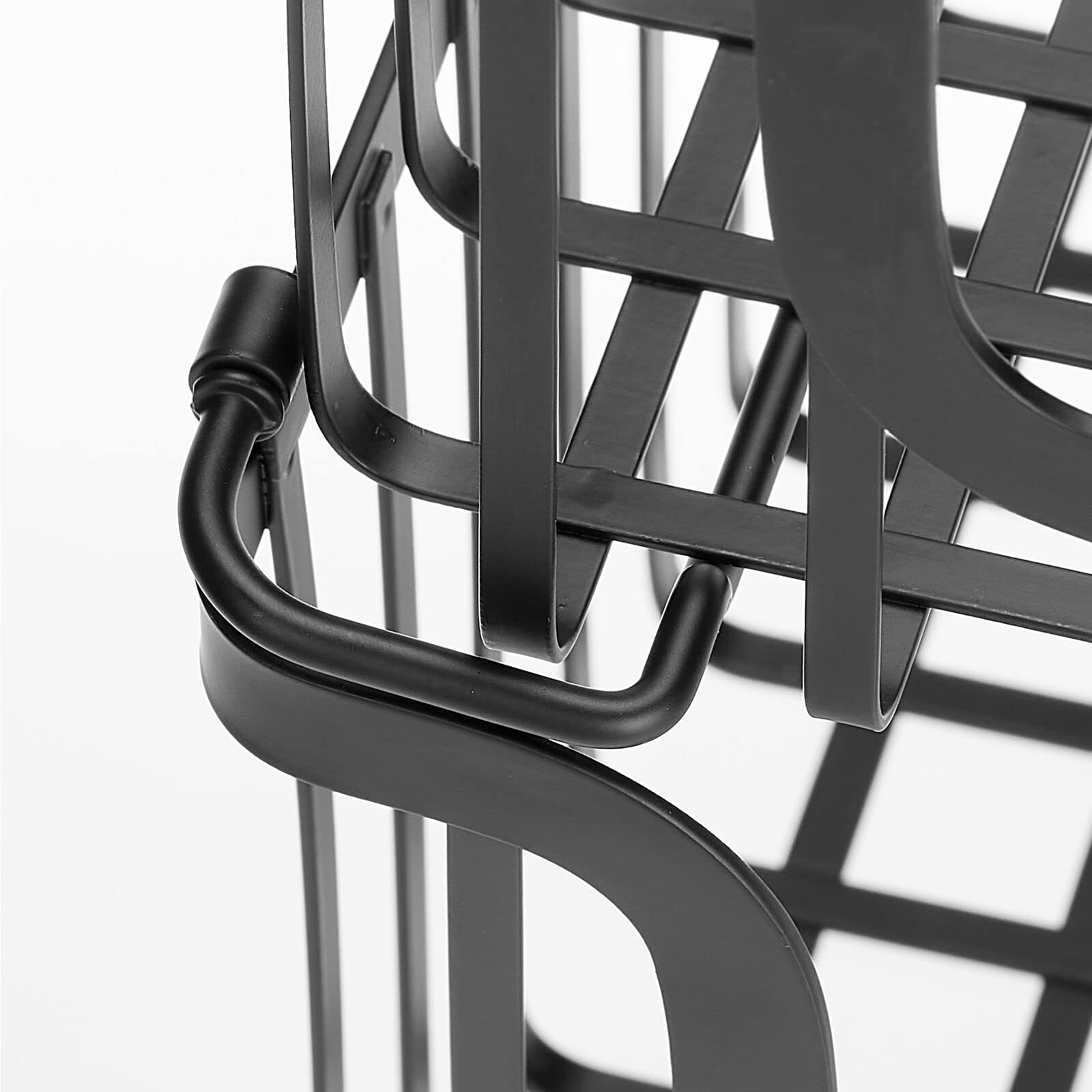 mDesign Large Stacking Wire Baskets - 2 Pack Matte Black Metal Storage Bins for Kitchen Cabinet & Pantry Organization | Perfect for Fruits, Vegetables, Snacks | Space-Saving Open Front Design | Carson Collection | Ideal for Home, Office, Dorm Room Storage Solutions