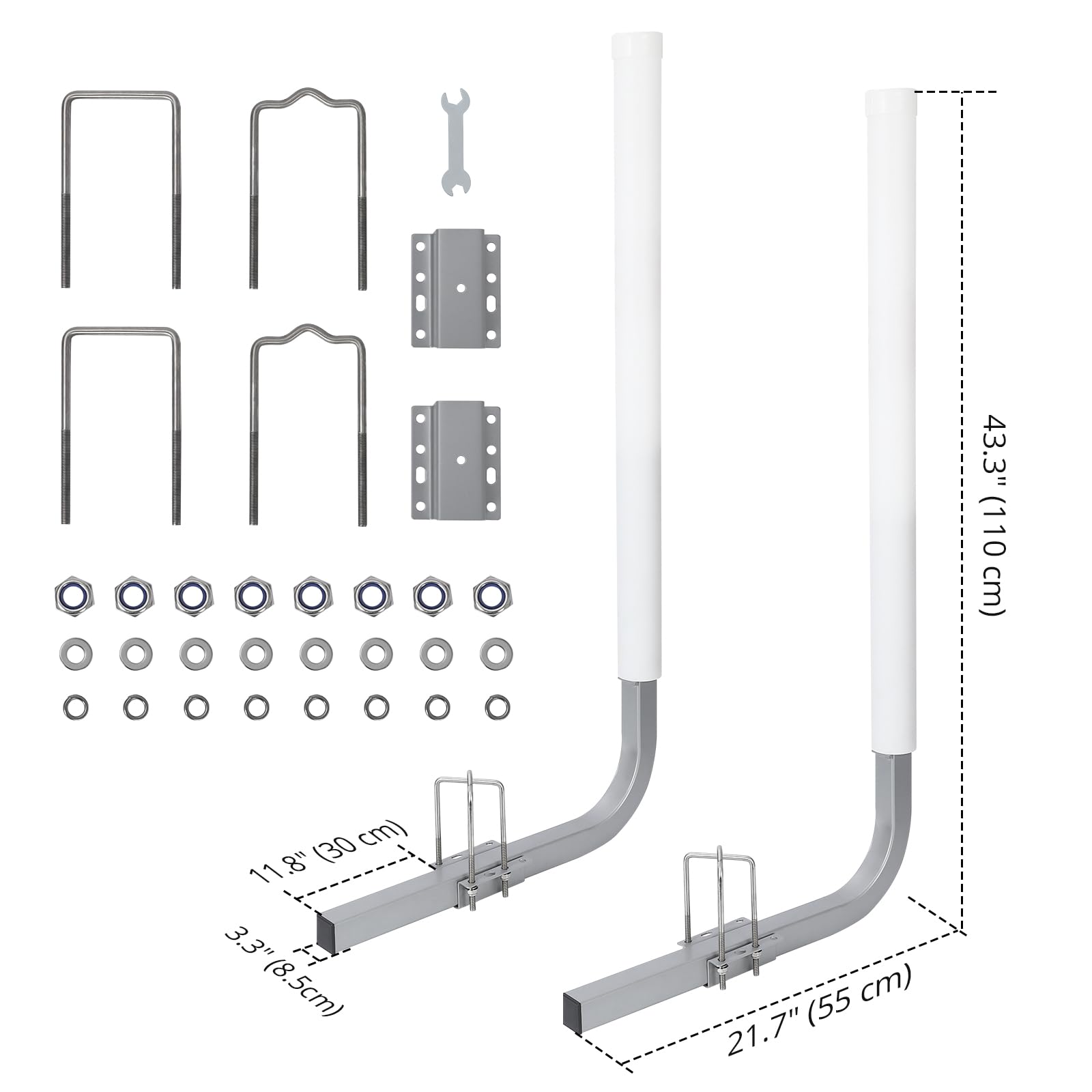 GARVEE 2-Pack Rustproof Galvanized Steel Trailer Guide Poles - 40