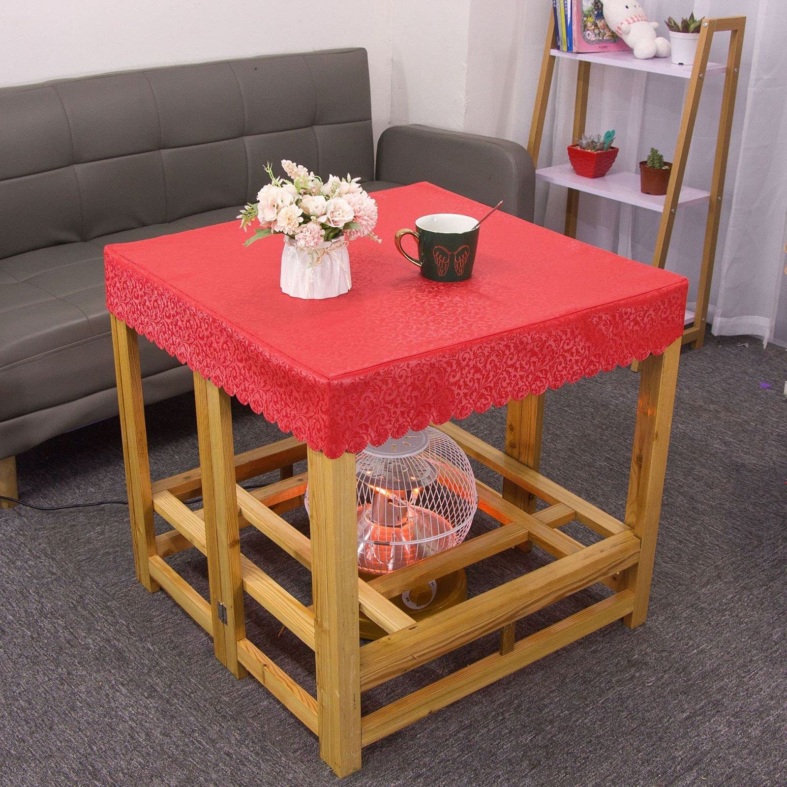 LIUJIU PVC Tablecloth - Oil-Proof, Spill-Proof Vinyl Table Cover - Wipeable Rectangle Table Protector (51x71 Inches) for Dining, Kitchen, Patio & Indoor Use - Durable & Easy Clean