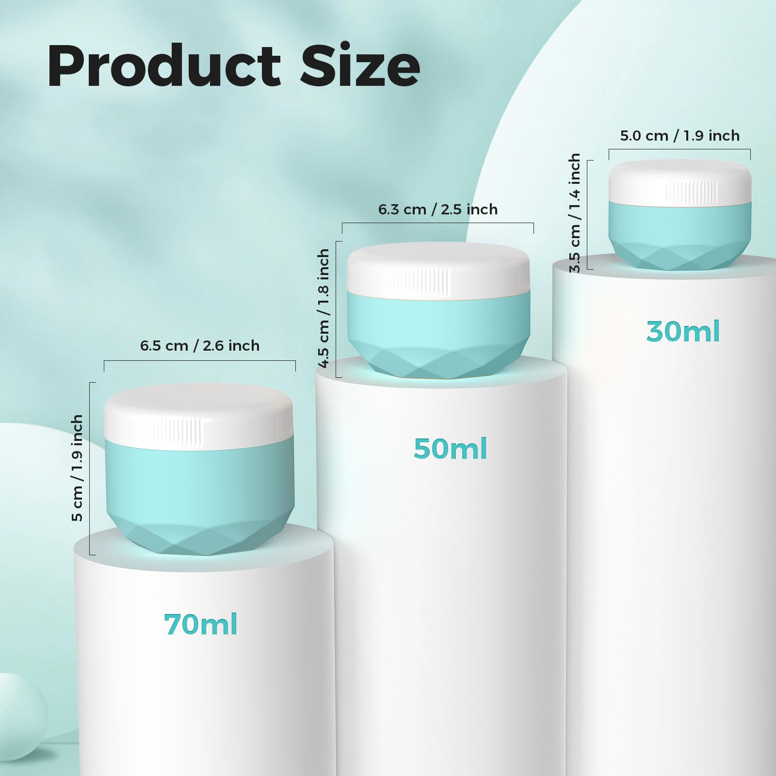 TSA Approved 4-Pack 1oz Silicone Travel Containers for Toiletries | Leakproof & BPA Free Cosmetic Jars for Creams, Lotions, Skincare & Makeup | Includes Waterproof Bag | Perfect for Air Travel, Gym & Vacation Essentials
