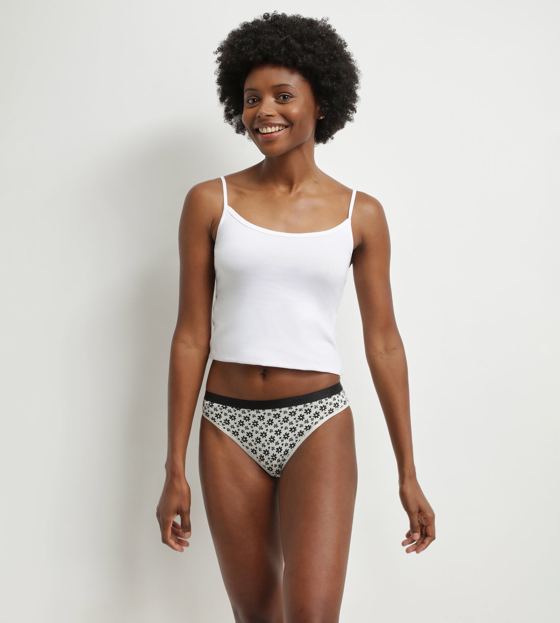 3 Pack Stretch Cotton Underwear with Floral Pattern - White & Black - Breathable & Comfortable for Women - Perfect for Daily Wear, Yoga, and Travel