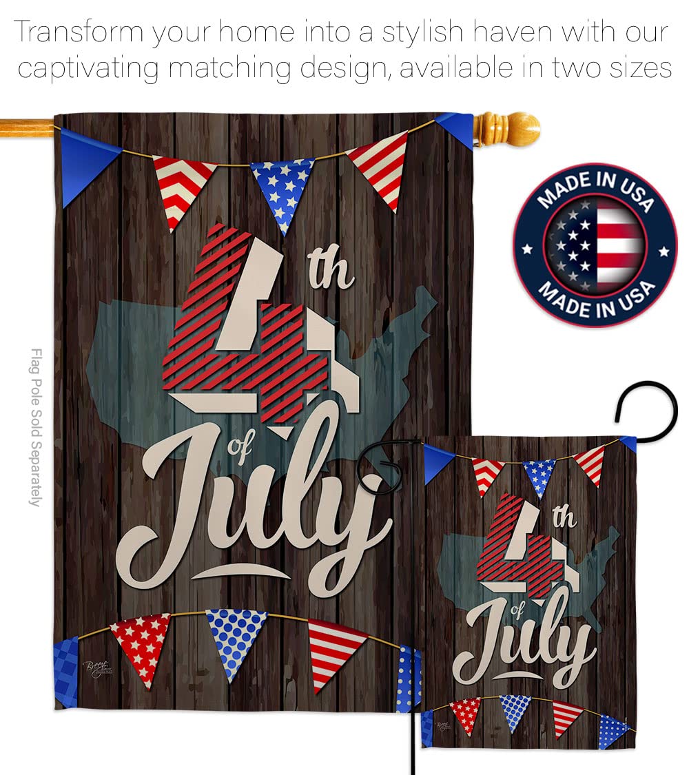 4th of July Garden Flag Set - Patriotic Independence Day Decor for BBQ & Yard